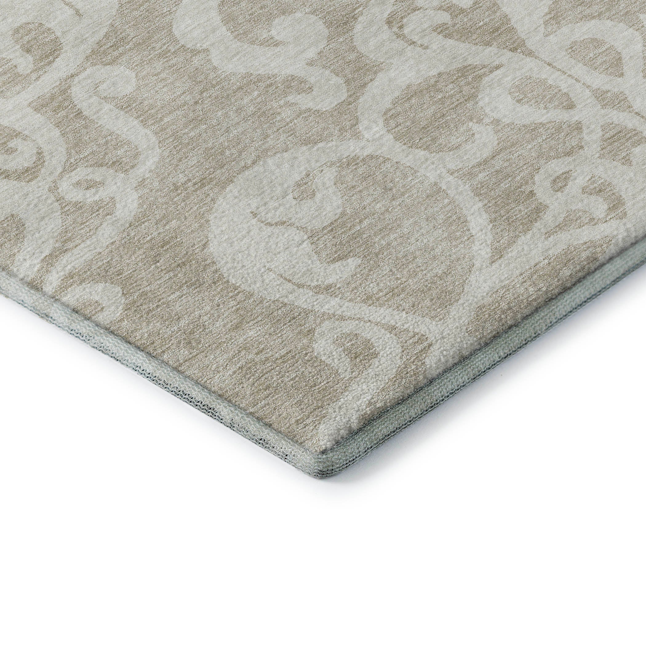 Lisbon Machine Washable Transitional Beige Brown Rug 1'8" x 2'6" #shape_Rectangle