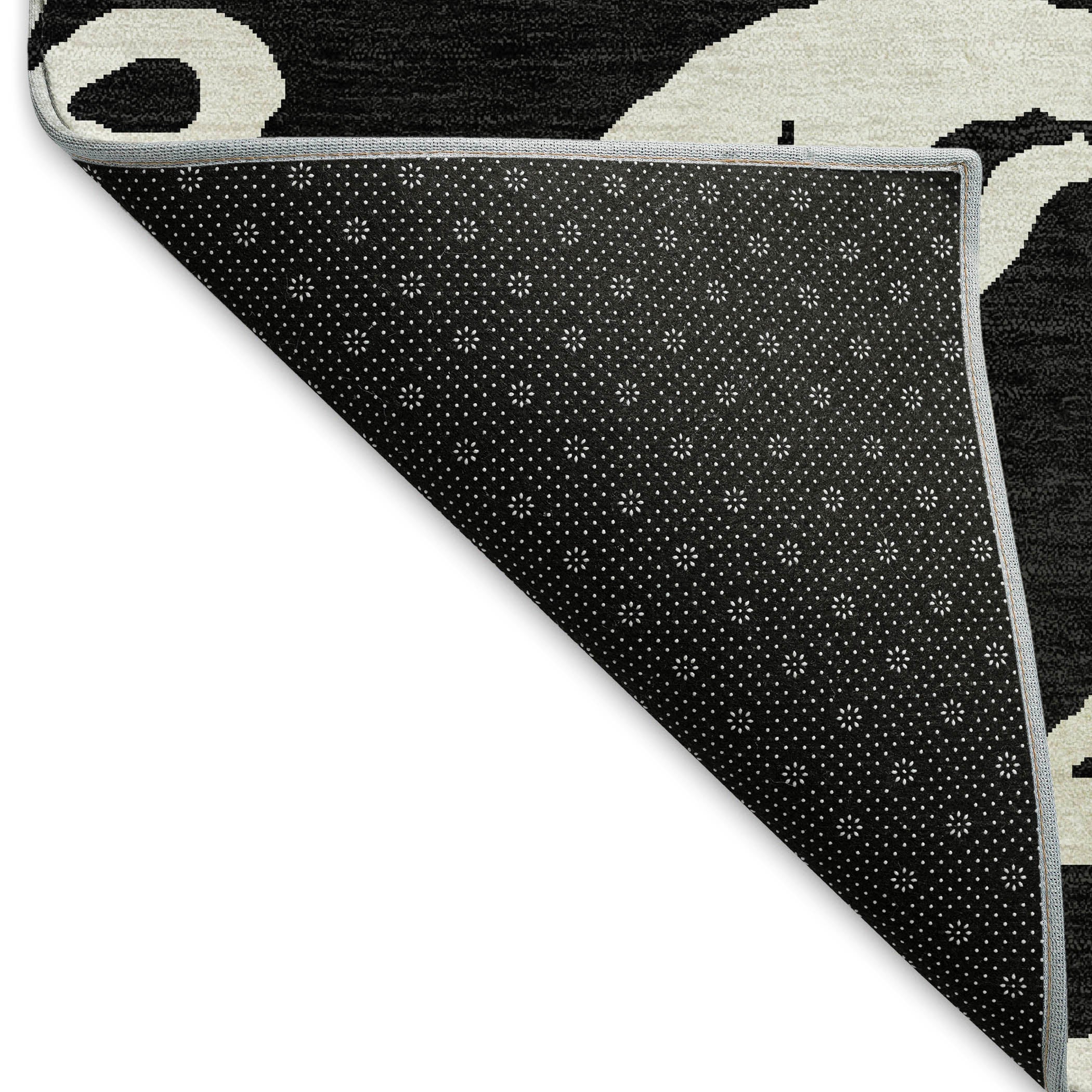 Lisbon Machine Washable Transitional Black Rug 1'8" x 2'6" #shape_Rectangle