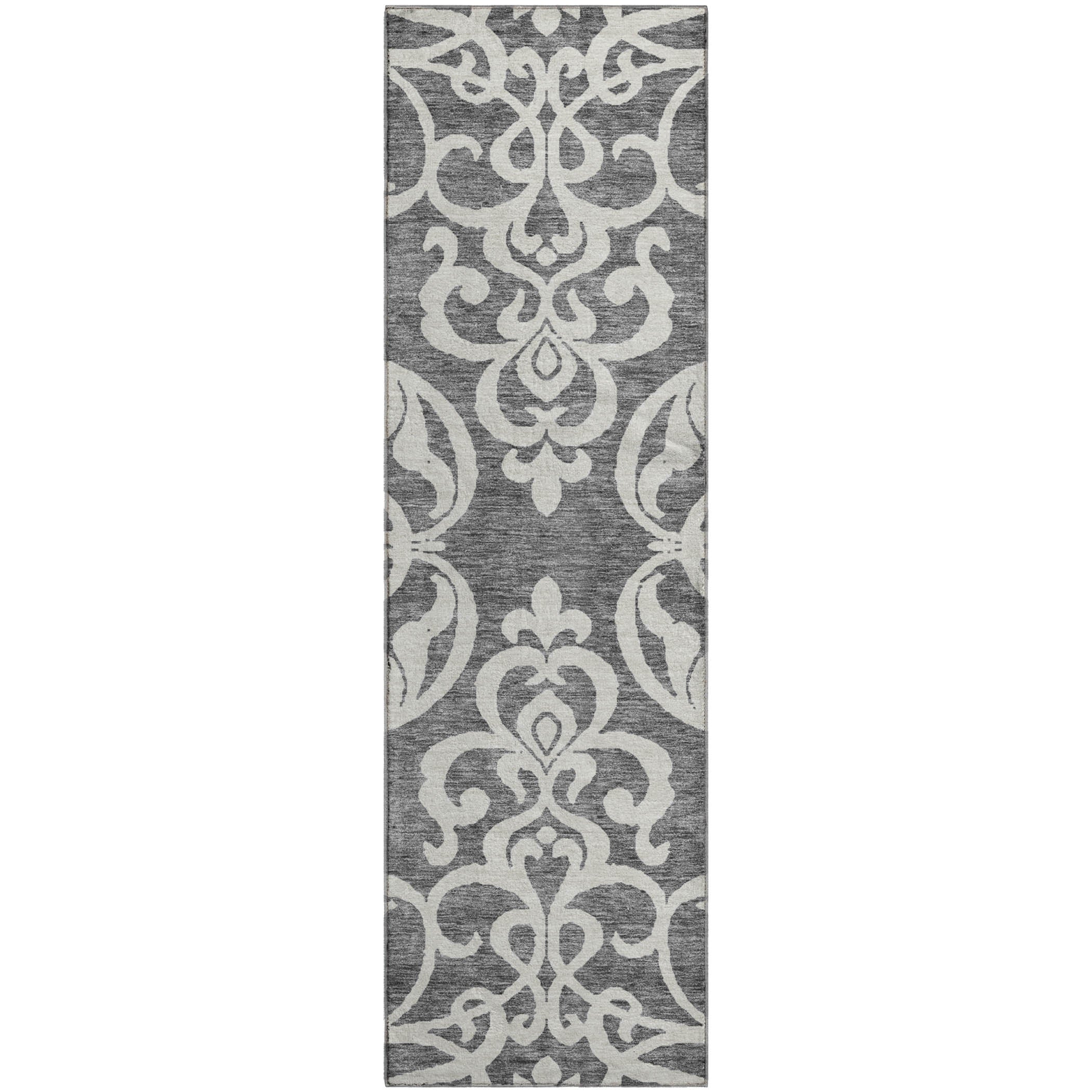 Lisbon Machine Washable Transitional Gray Rug 2'3" x 7'6" #shape_Runner