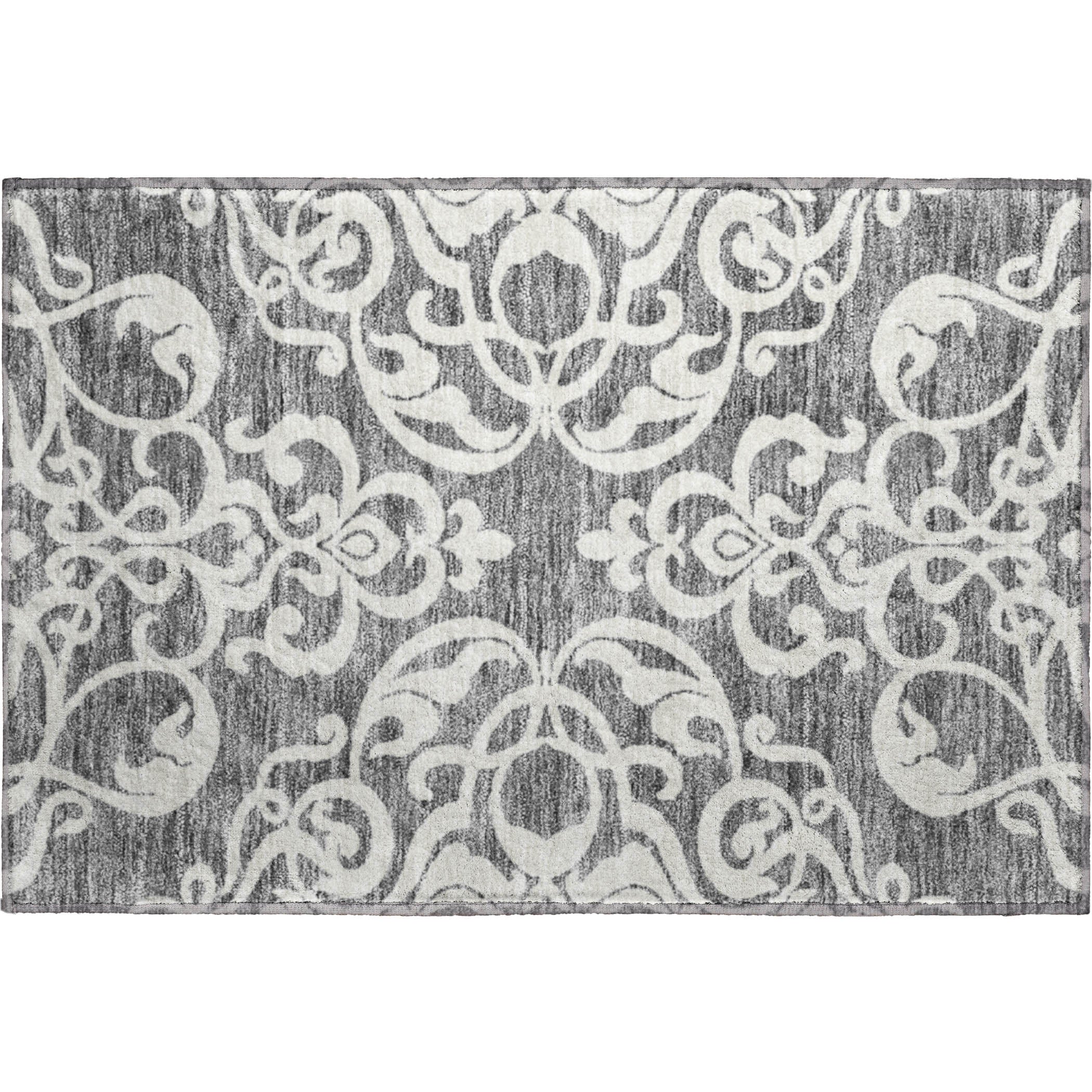 Lisbon Machine Washable Transitional Gray Rug 1'8" x 2'6" #shape_Rectangle