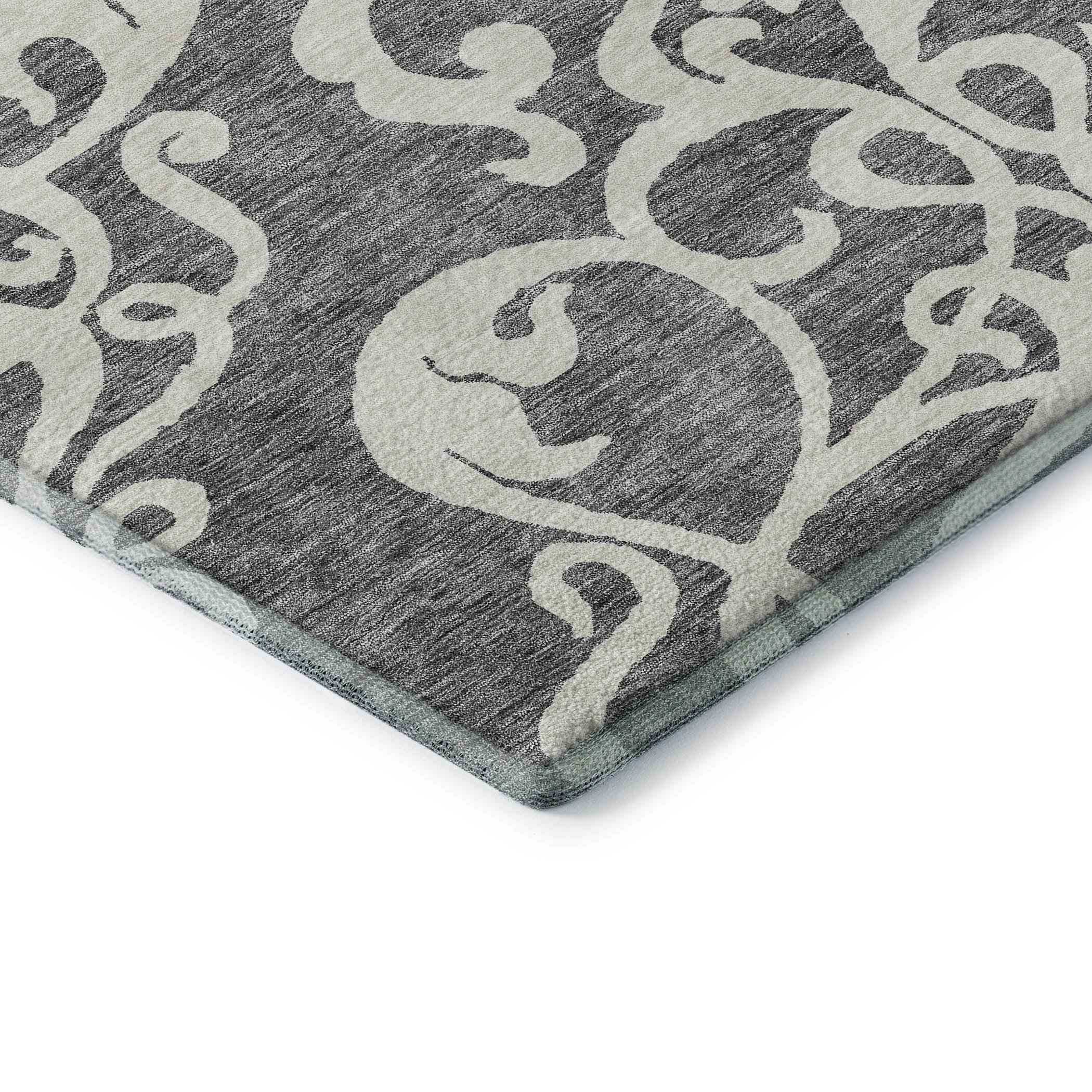 Lisbon Machine Washable Transitional Gray Rug 1'8" x 2'6" #shape_Rectangle