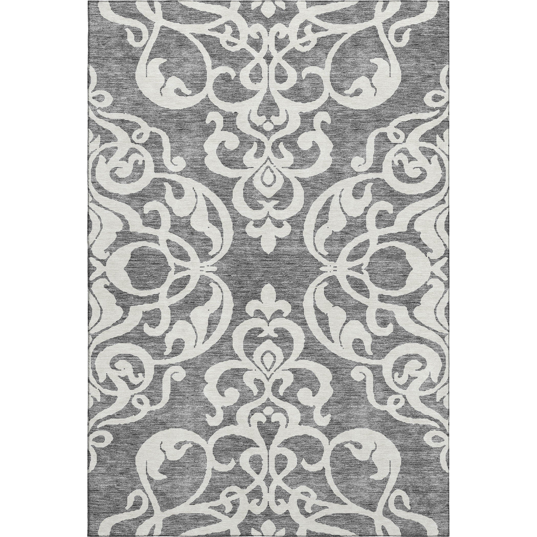 Lisbon Machine Washable Transitional Gray Rug 2'6" x 3'10" #shape_Rectangle