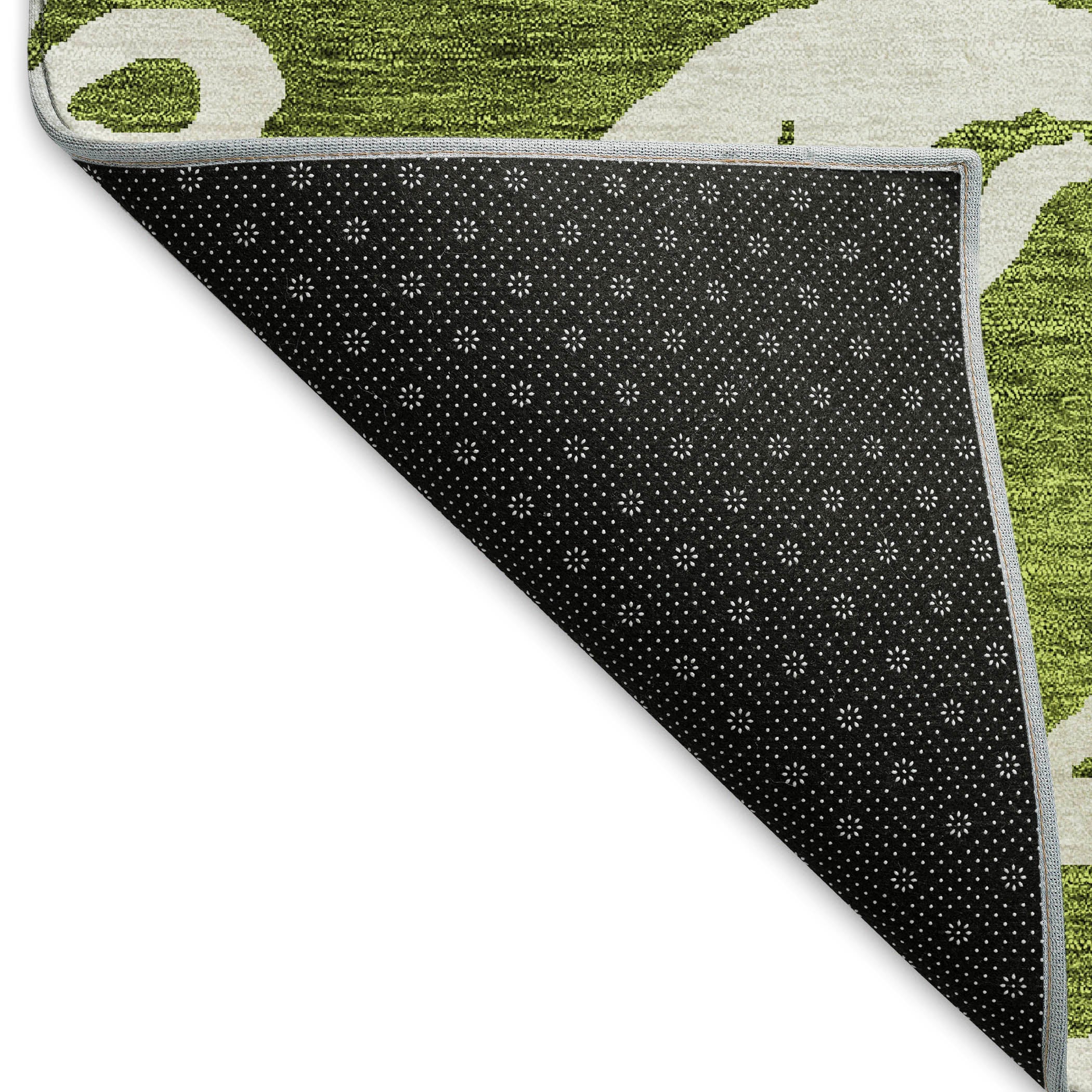 Lisbon Machine Washable Transitional Green Rug 1'8" x 2'6" #shape_Rectangle