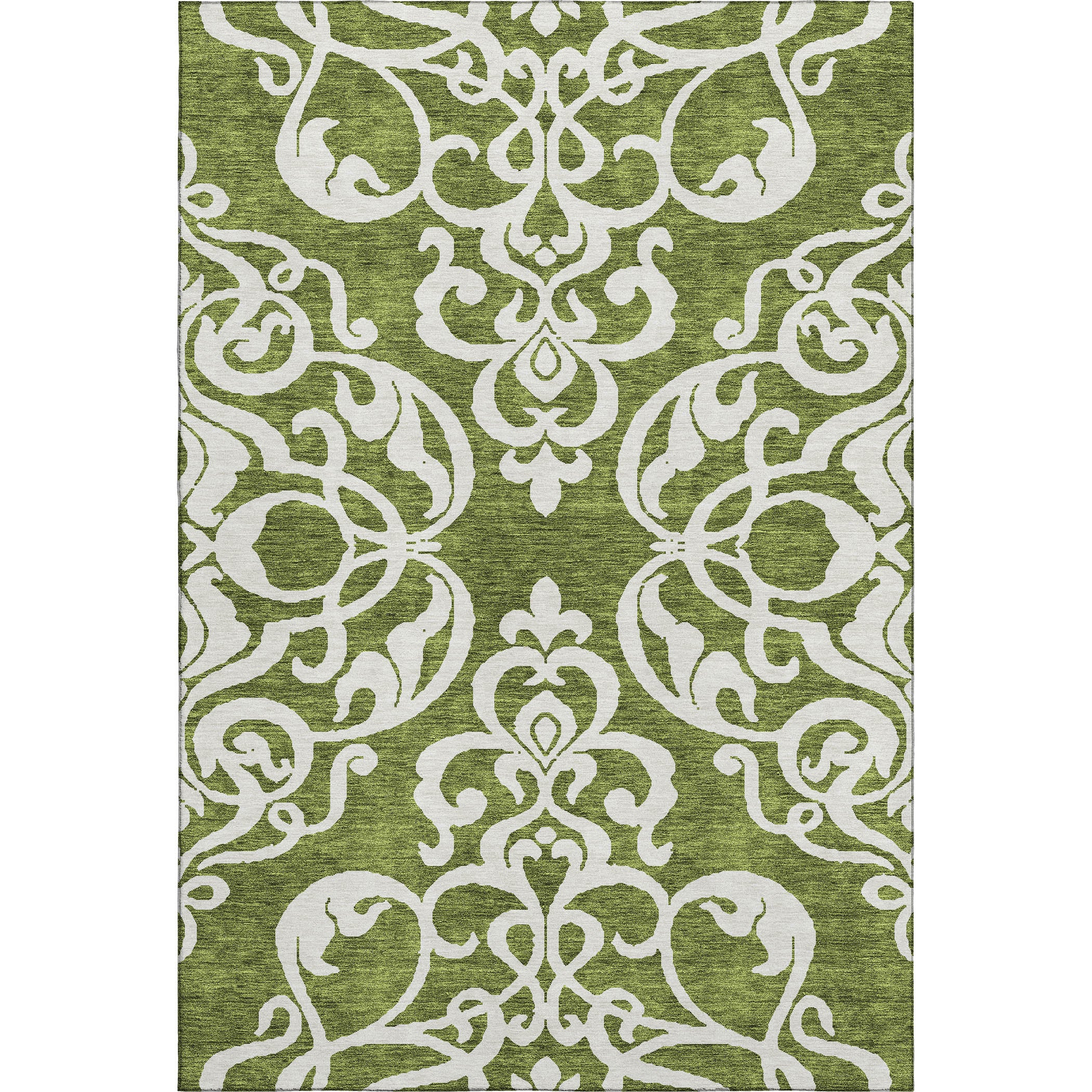 Lisbon Machine Washable Transitional Green Rug 2'6" x 3'10" #shape_Rectangle