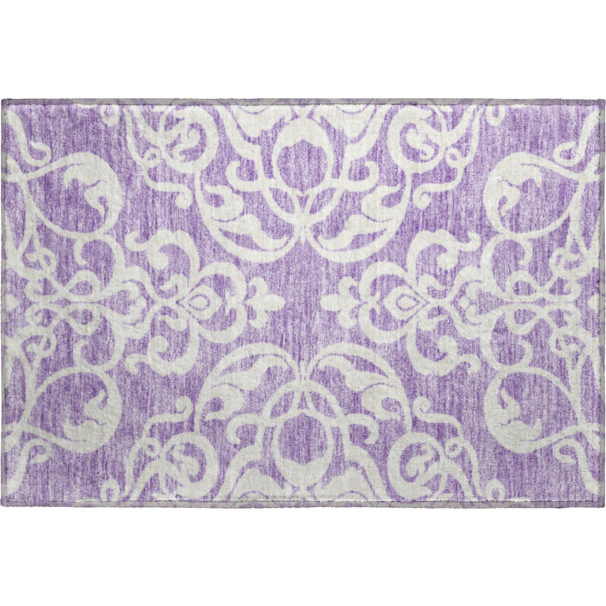 Lisbon Machine Washable Transitional Purple Rug 1'8" x 2'6" #shape_Rectangle