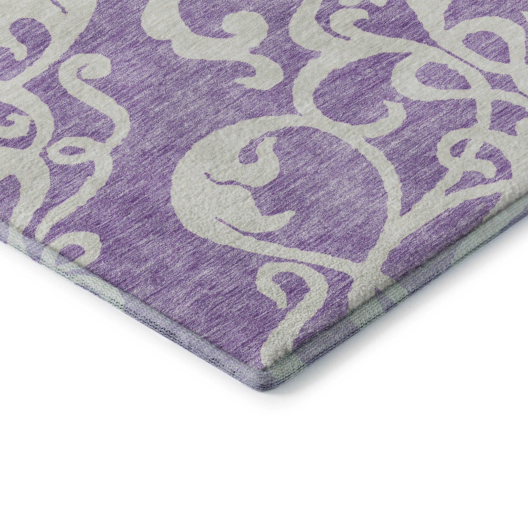 Lisbon Machine Washable Transitional Purple Rug 1'8" x 2'6" #shape_Rectangle