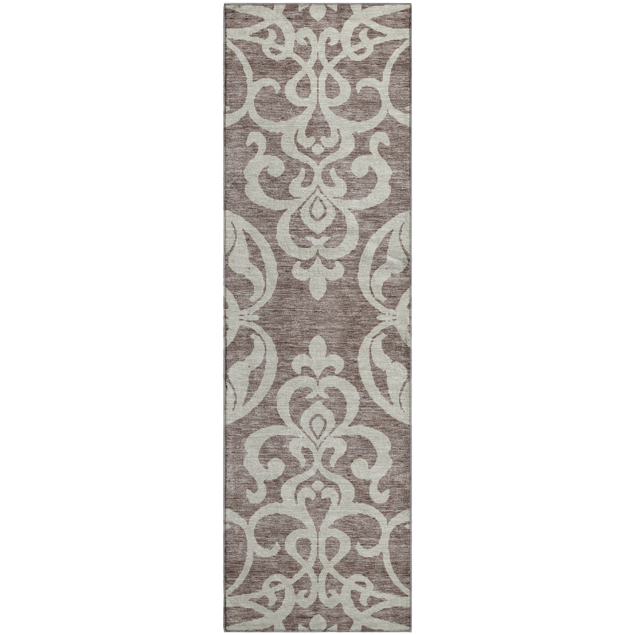 Lisbon Machine Washable Transitional Taupe Brown Rug 2'3" x 7'6" #shape_Runner