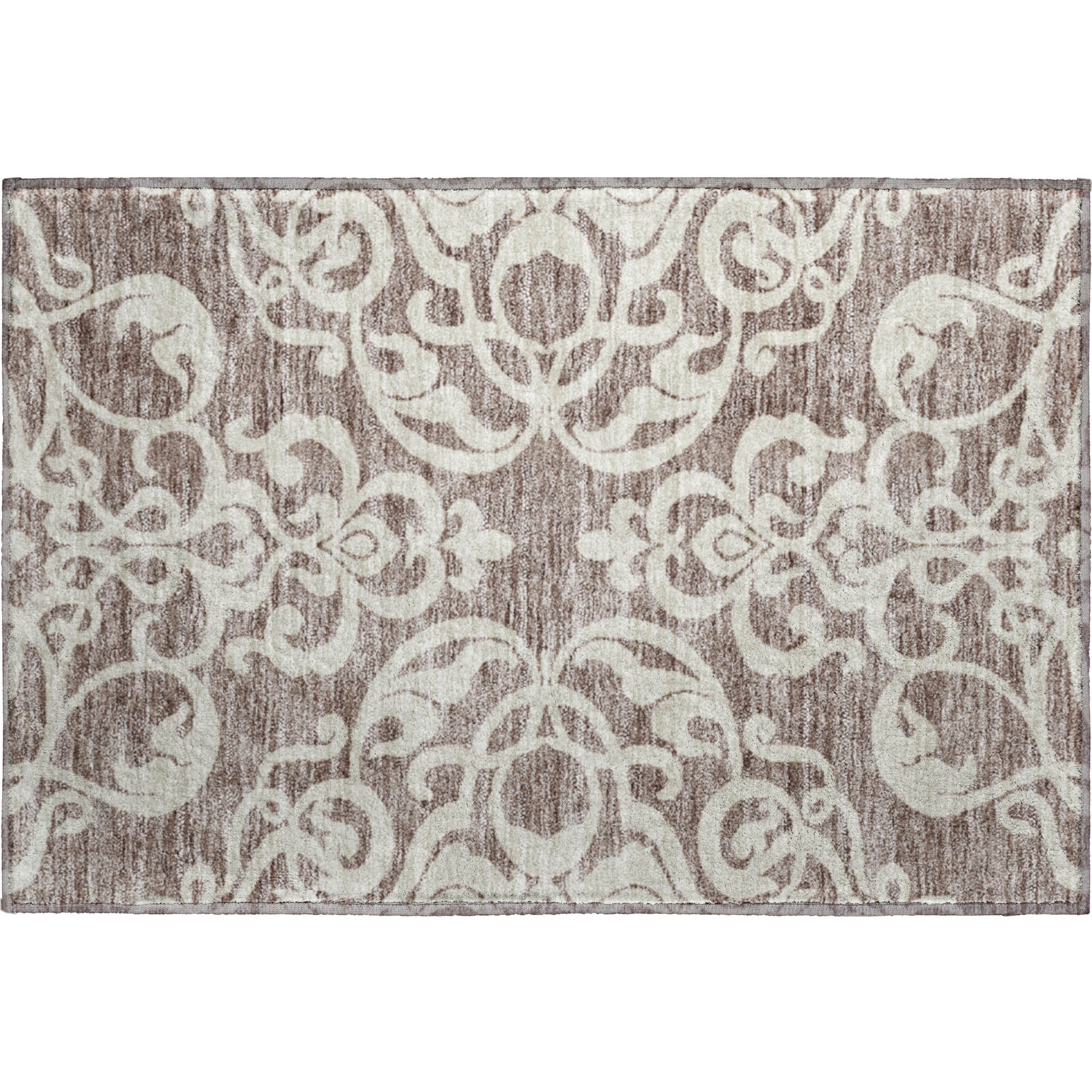 Lisbon Machine Washable Transitional Taupe Brown Rug 1'8" x 2'6" #shape_Rectangle