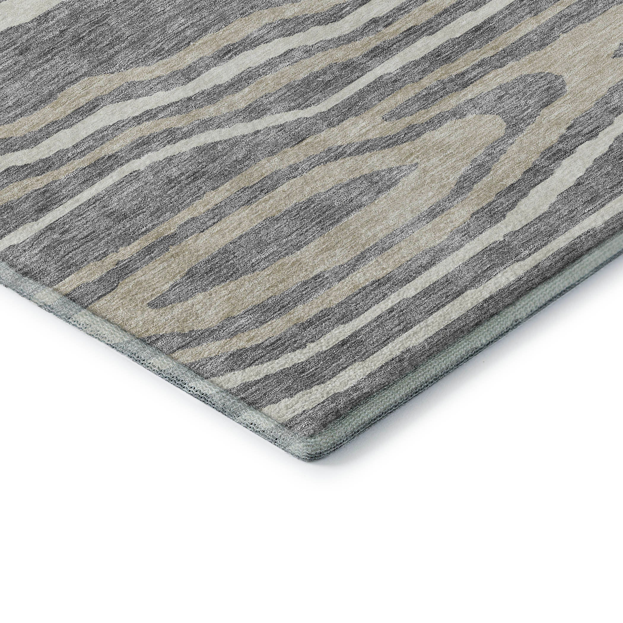 Queenstown Machine Washable Transitional Gray Rug 1'8" x 2'6" #shape_Rectangle