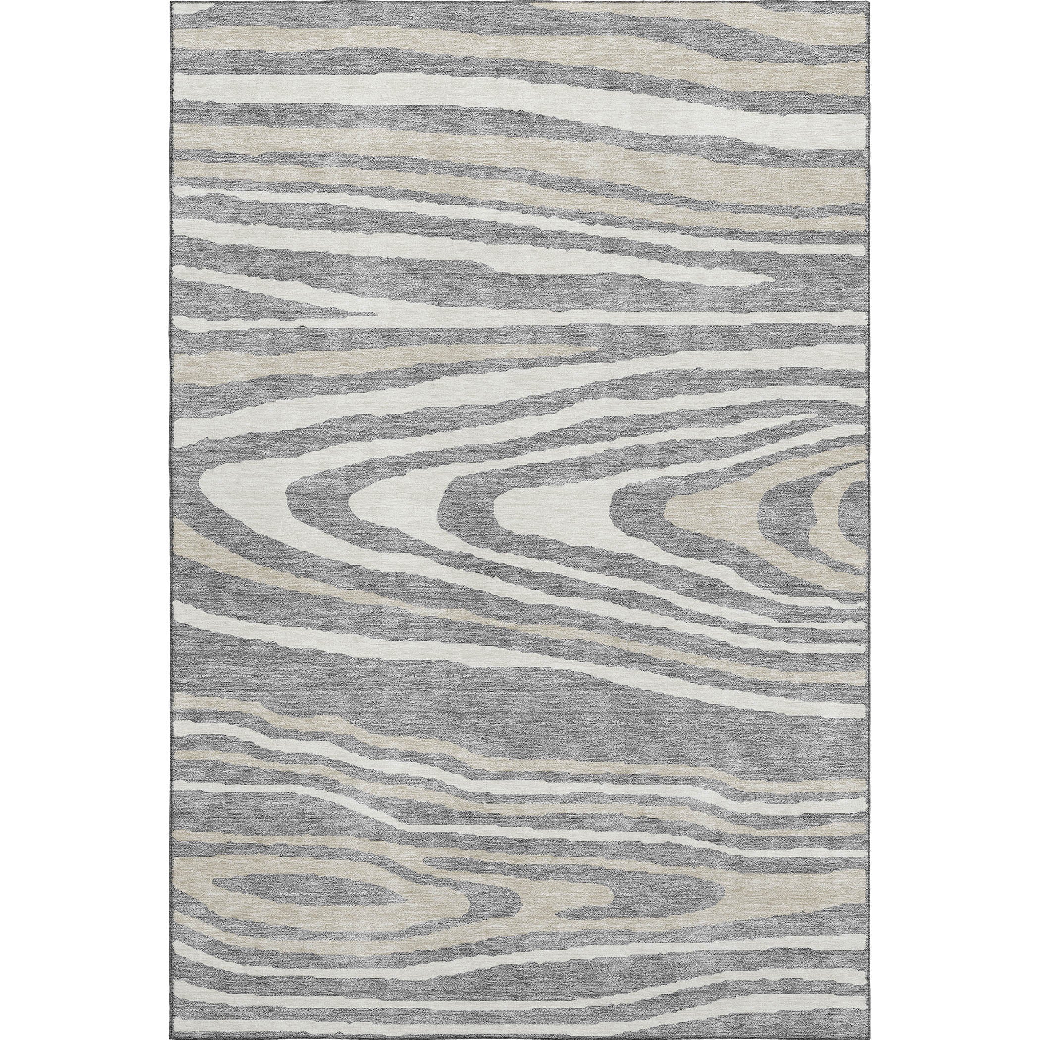 Queenstown Machine Washable Transitional Gray Rug 2'6" x 3'10" #shape_Rectangle