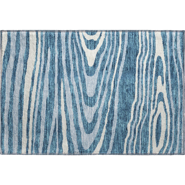 Queenstown Machine Washable Transitional Navy Blue Rug 1'8" x 2'6"