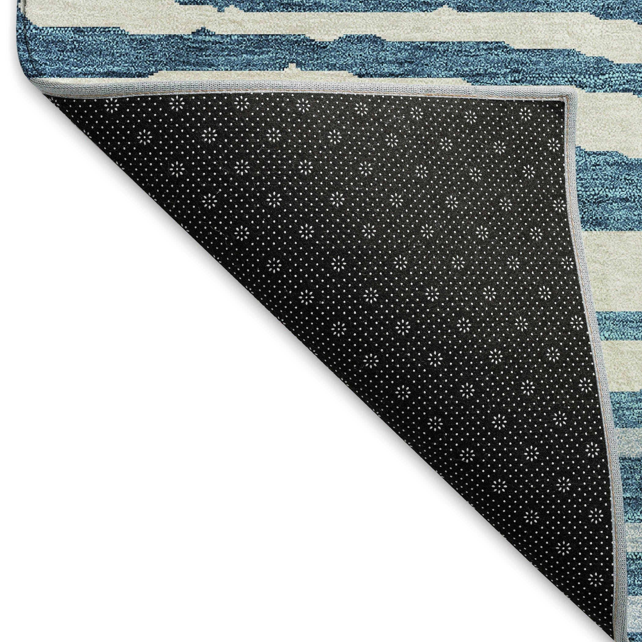 Queenstown Machine Washable Transitional Navy Blue Rug 1'8" x 2'6" #shape_Rectangle