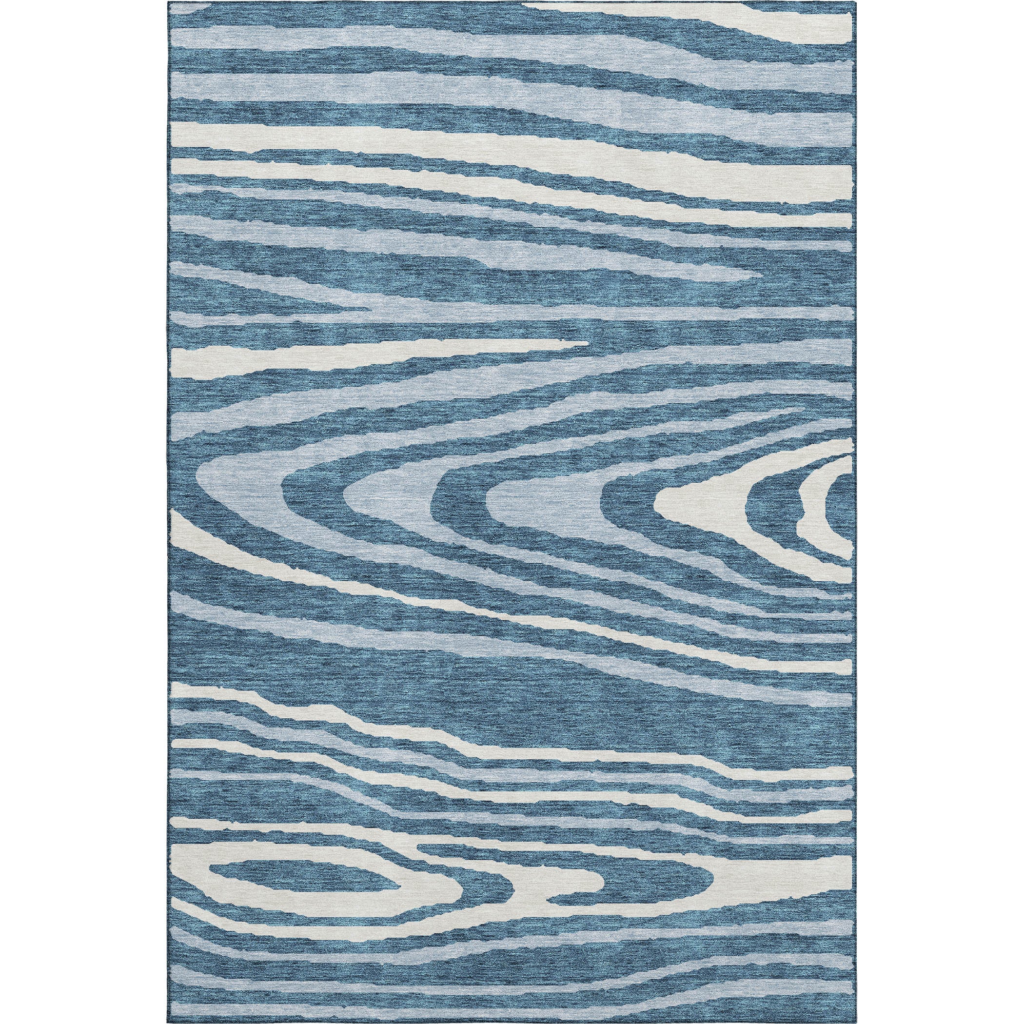 Queenstown Machine Washable Transitional Navy Blue Rug 2'6" x 3'10" #shape_Rectangle