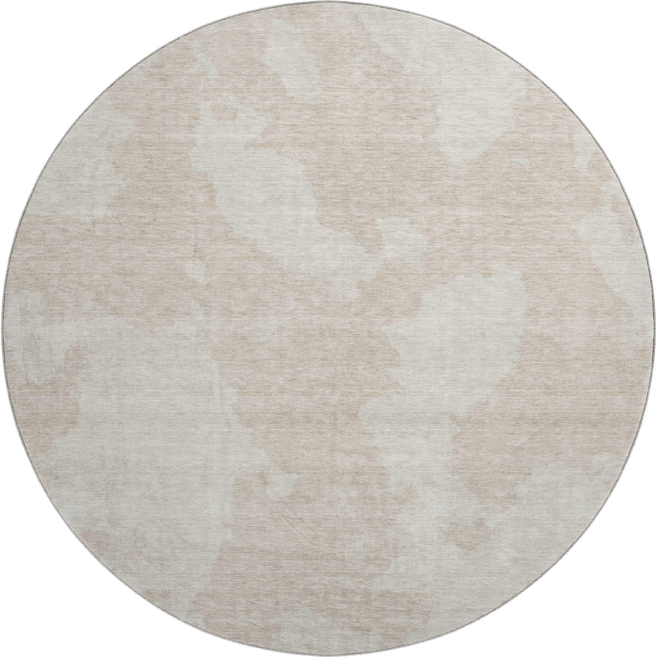 Lima Machine Washable Transitional Beige Brown Rug 8' x 8' #shape_Round
