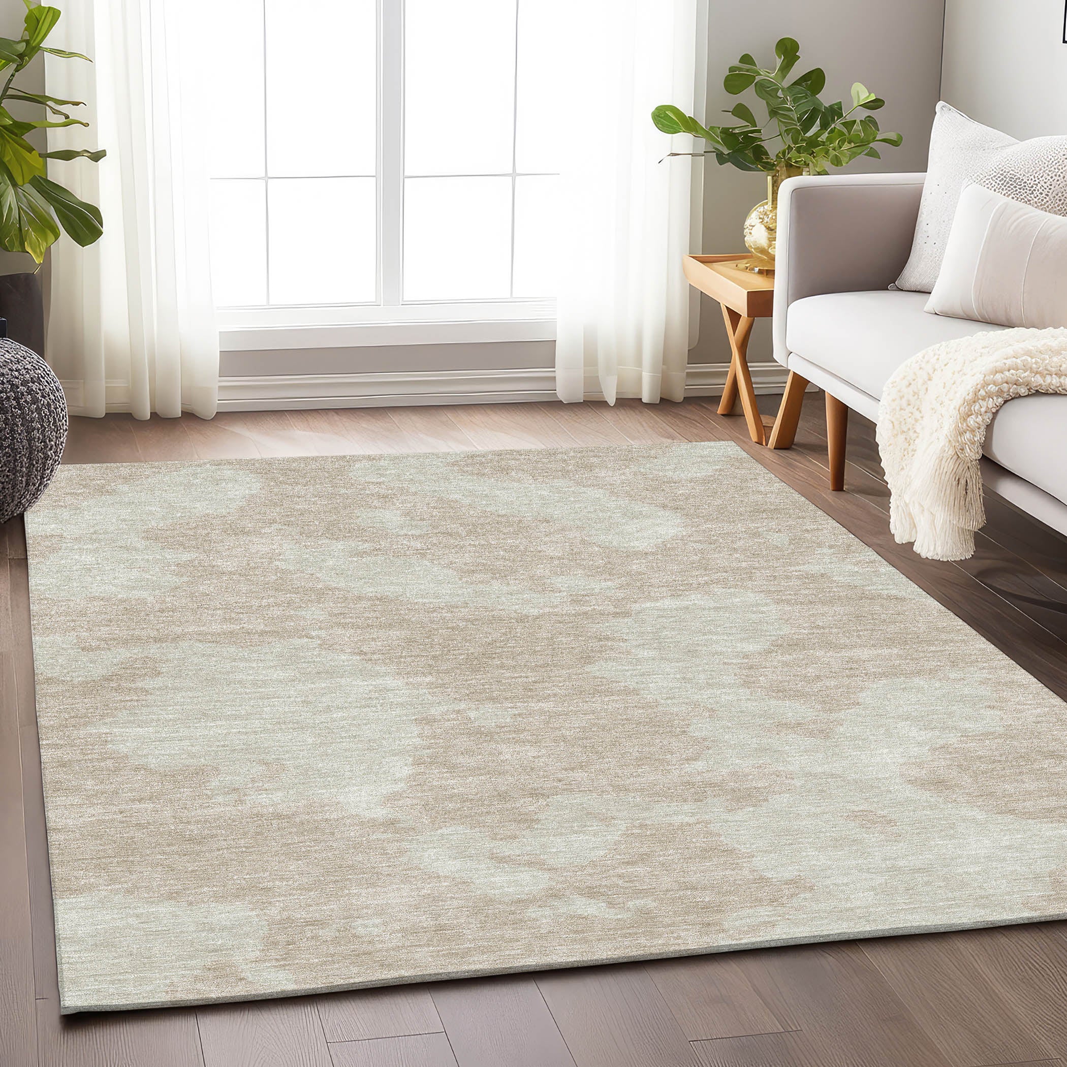 Lima Machine Washable Transitional Beige Brown Rug 2'6" x 3'10" #shape_Rectangle