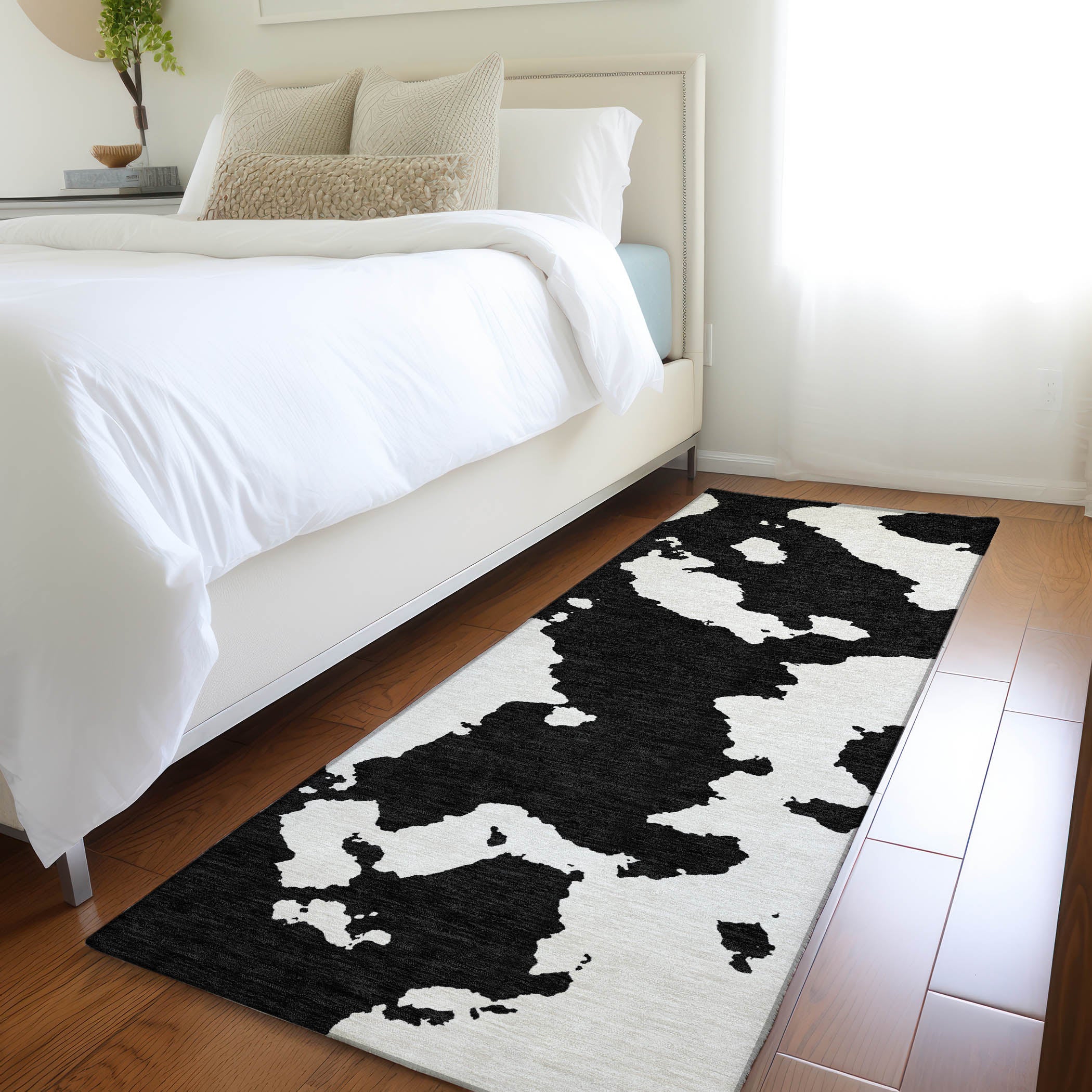 Lima Machine Washable Transitional Black Rug 2'3" x 7'6" #shape_Runner