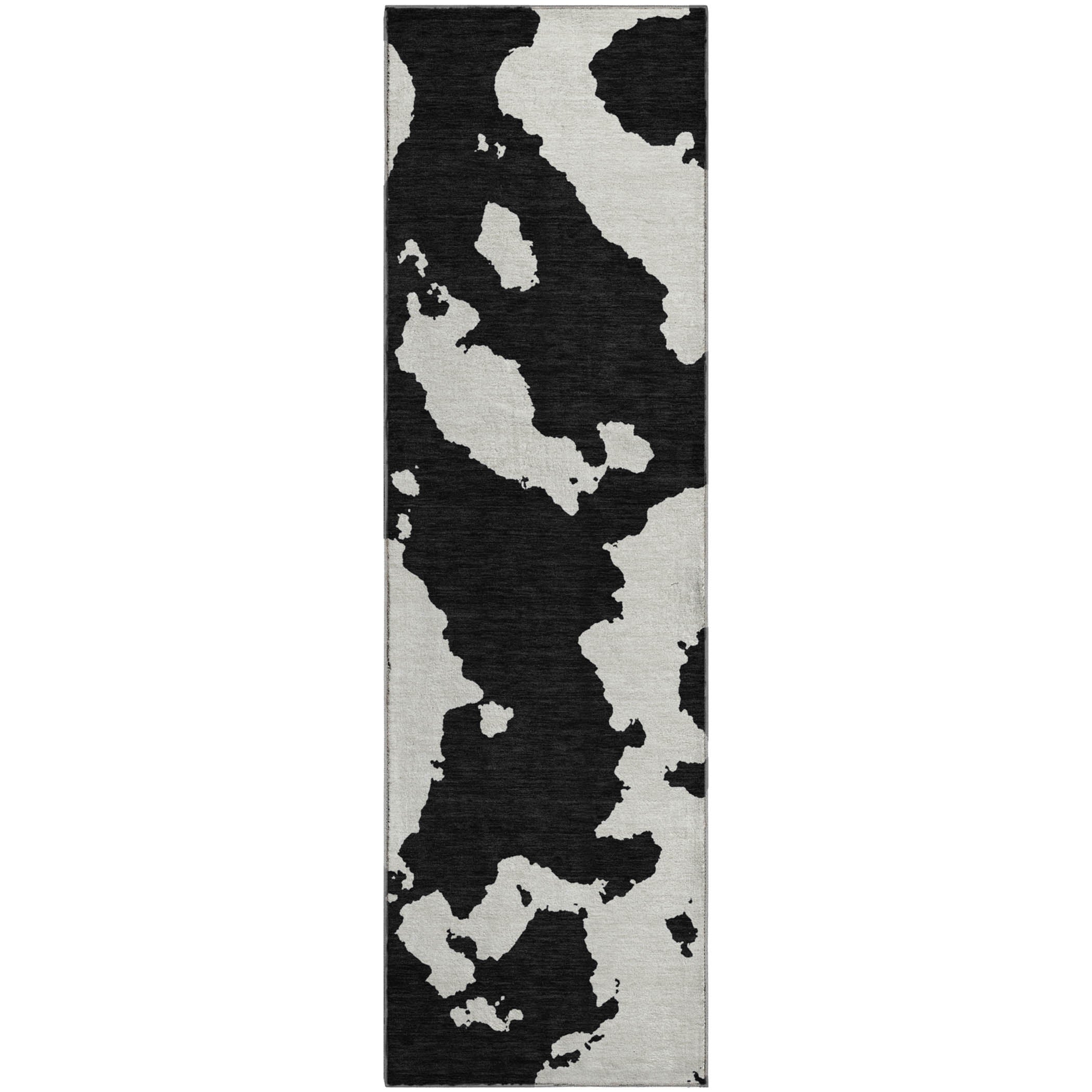 Lima Machine Washable Transitional Black Rug 2'3" x 7'6" #shape_Runner