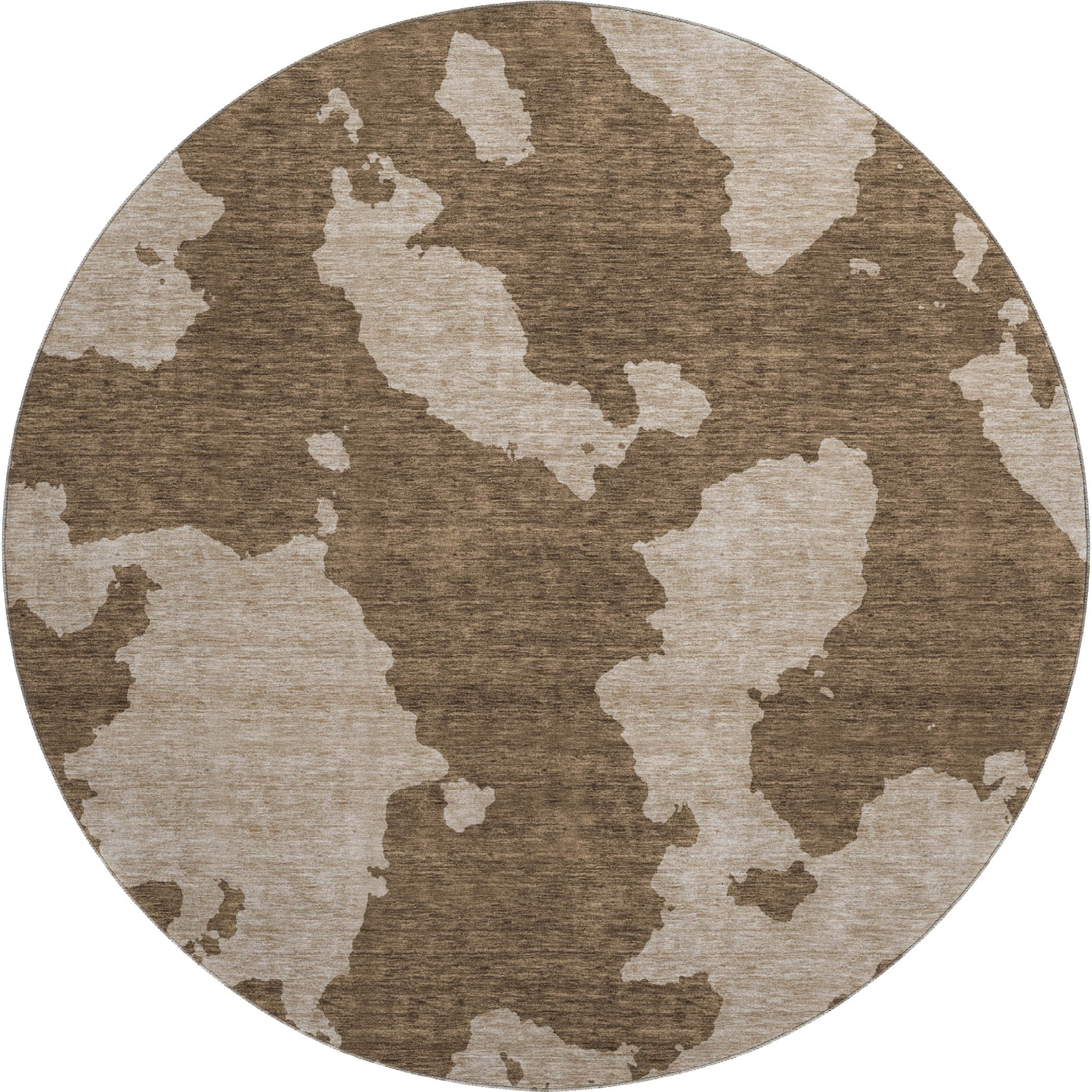 Lima Machine Washable Transitional Brown Rug 8' x 8' #shape_Round