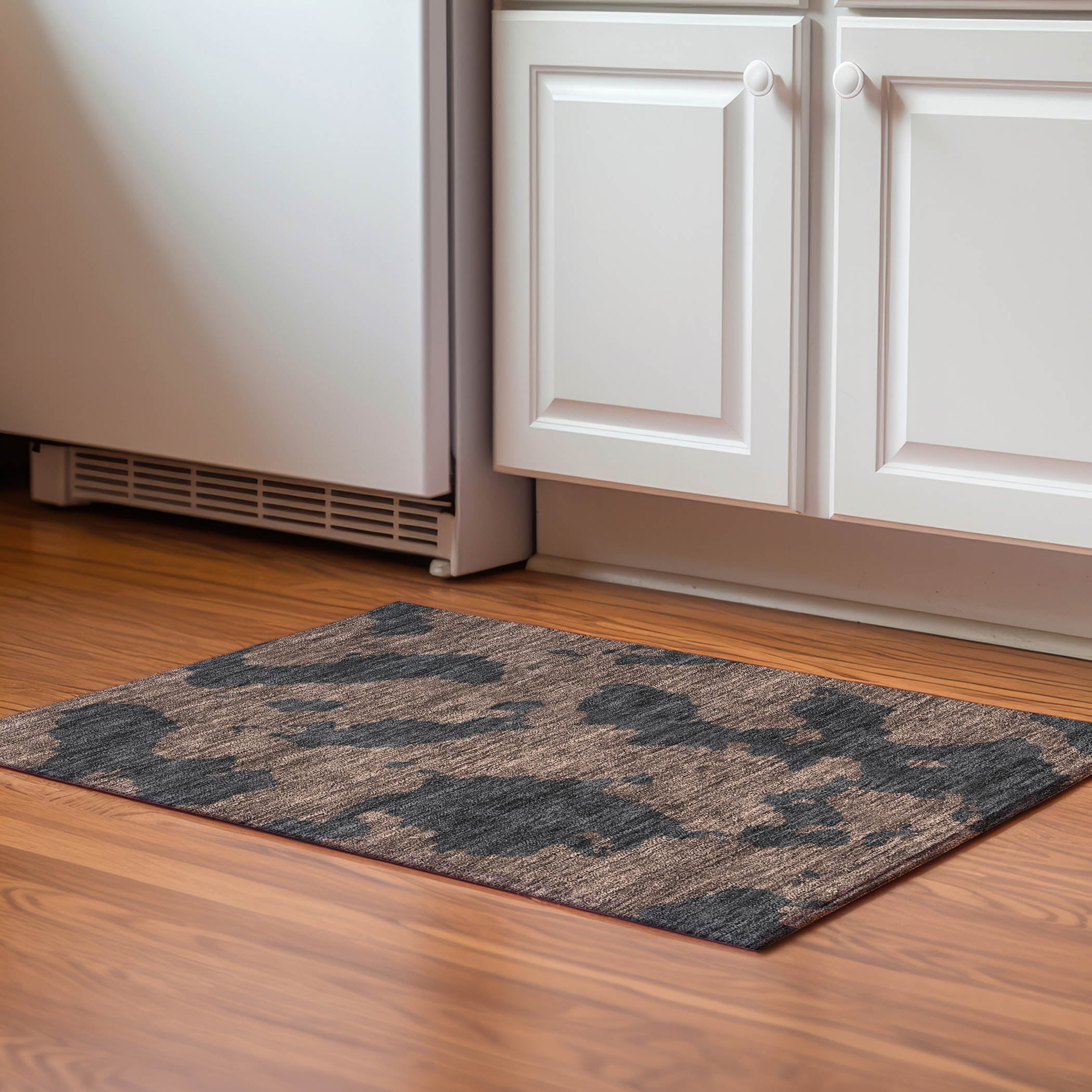 Lima Machine Washable Transitional Chocolate Brown Rug 1'8" x 2'6" #shape_Rectangle