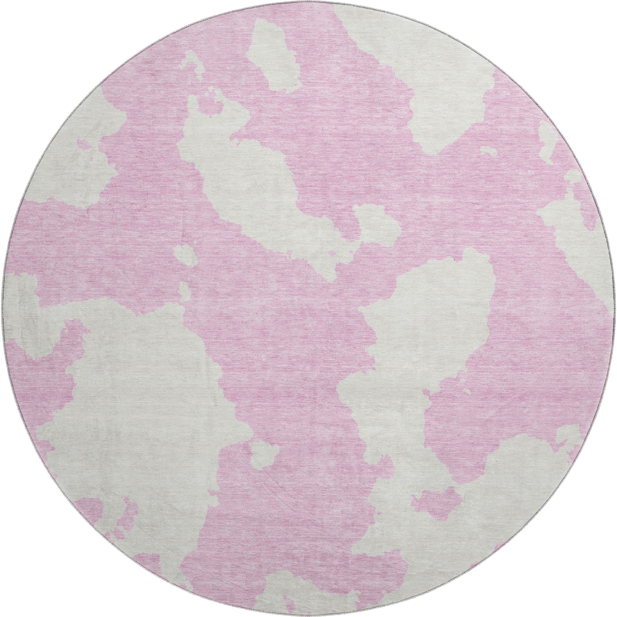 Lima Machine Washable Transitional Pink Rug 8' x 8' #shape_Round