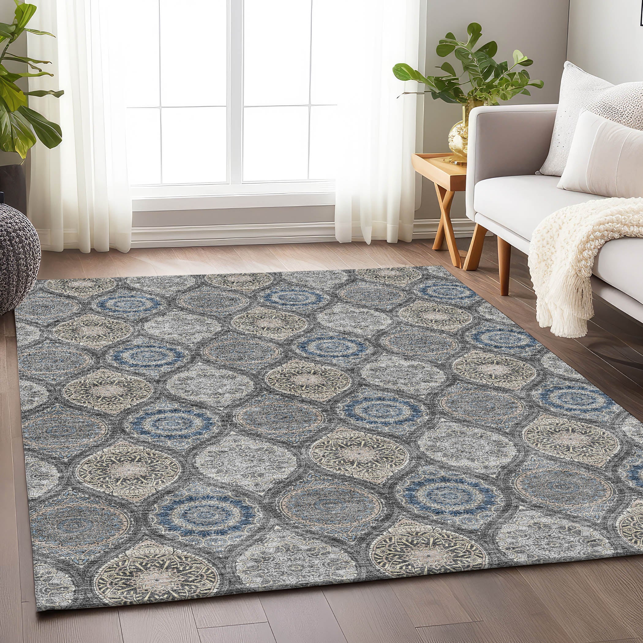 Ghent Machine Washable Transitional Gray Rug 2'6" x 3'10" #shape_Rectangle