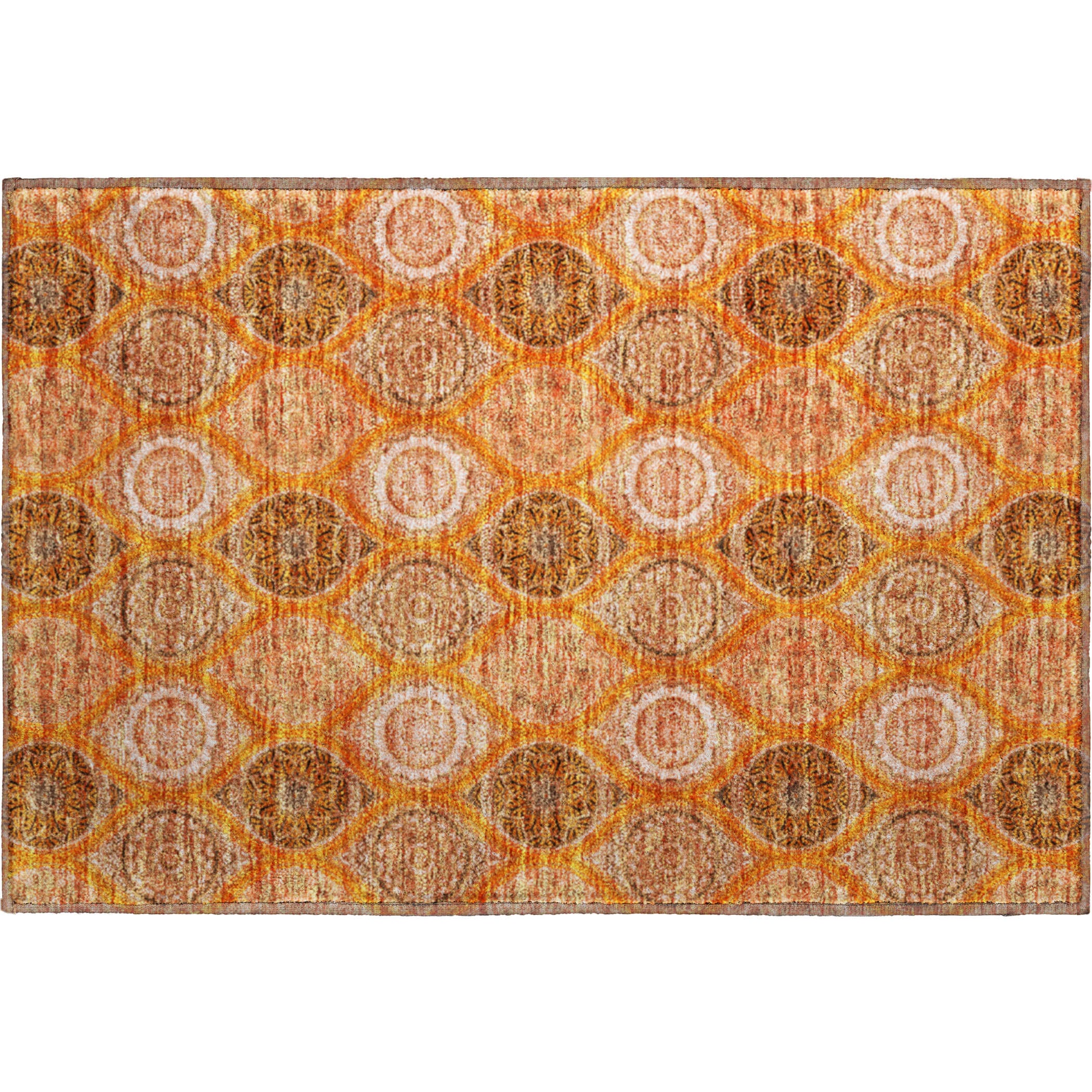 Ghent Machine Washable Transitional Orange Rug 1'8" x 2'6" #shape_Rectangle