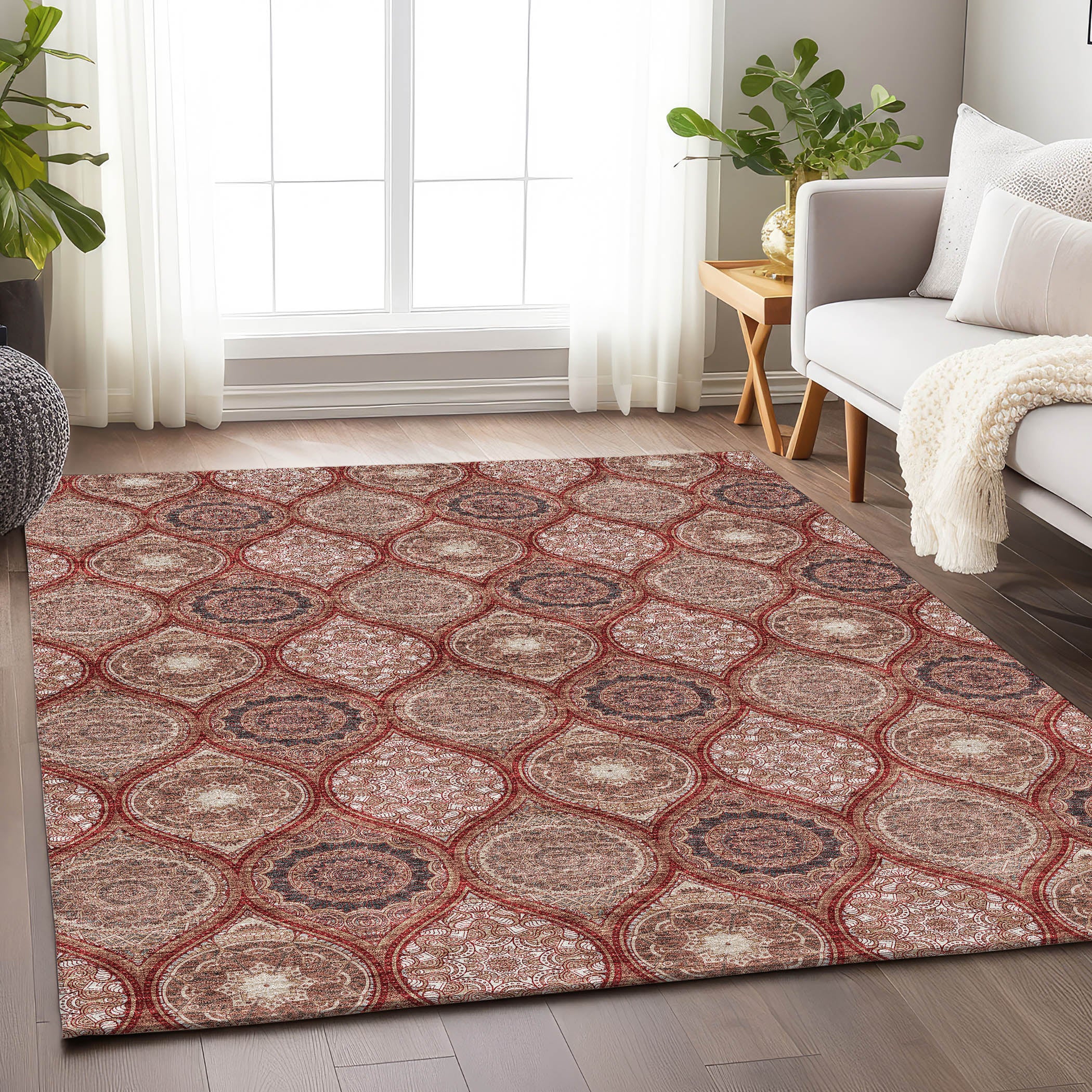 Ghent Machine Washable Transitional Paprika Orange Rug 2'6" x 3'10" #shape_Rectangle