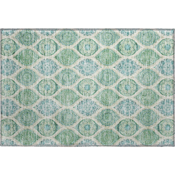 Ghent Machine Washable Transitional Sage Green Rug 1'8" x 2'6"