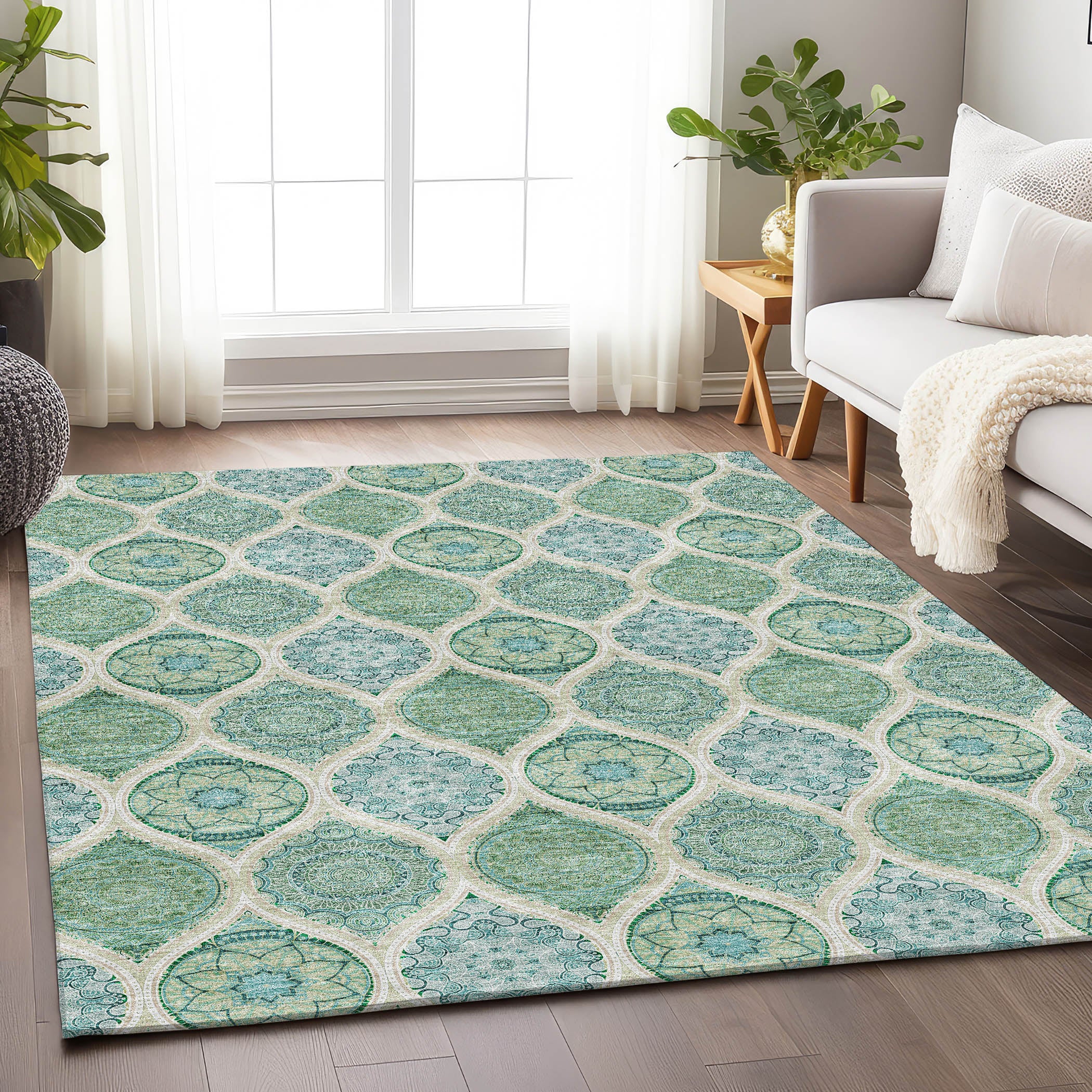 Ghent Machine Washable Transitional Sage Green Rug 2'6" x 3'10" #shape_Rectangle