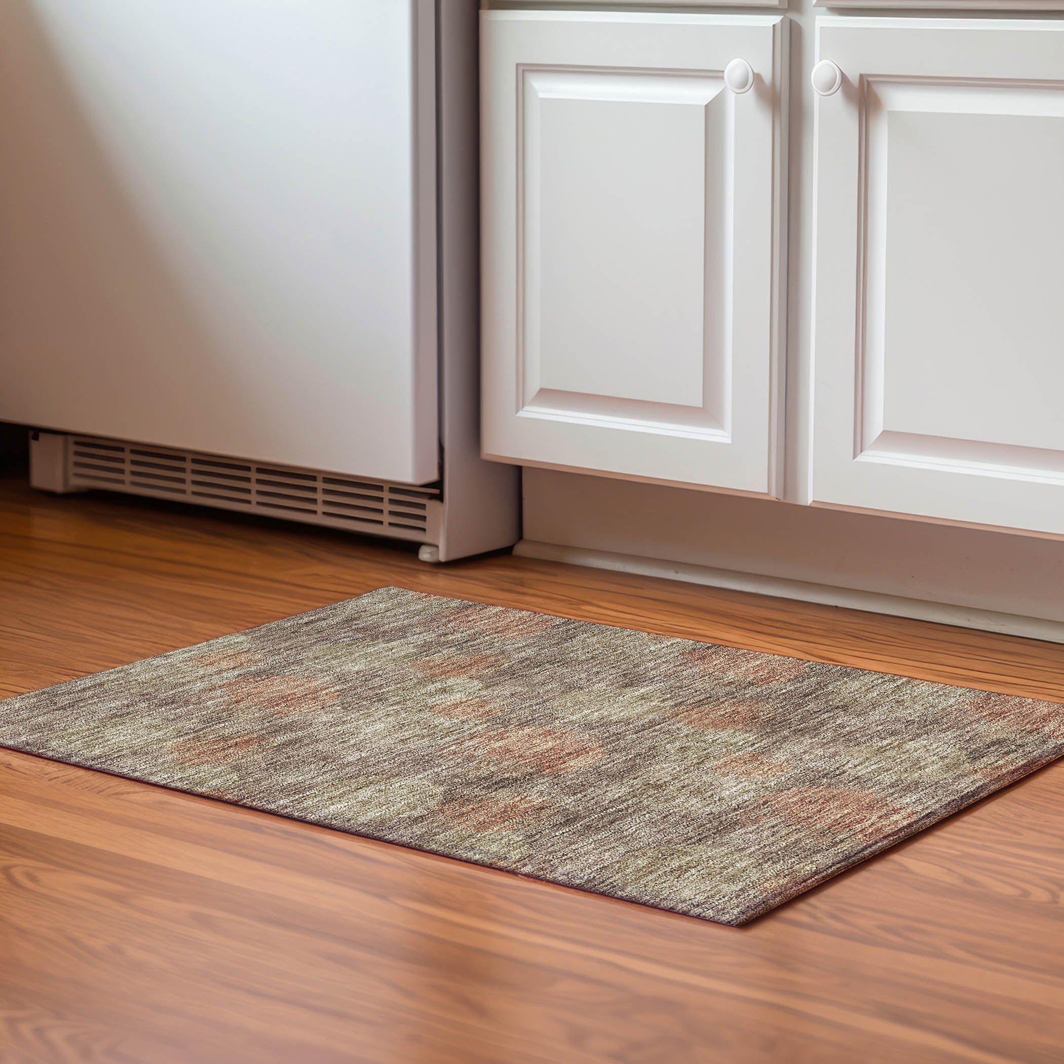Santorini Machine Washable Transitional Brown Rug 1'8" x 2'6" #shape_Rectangle