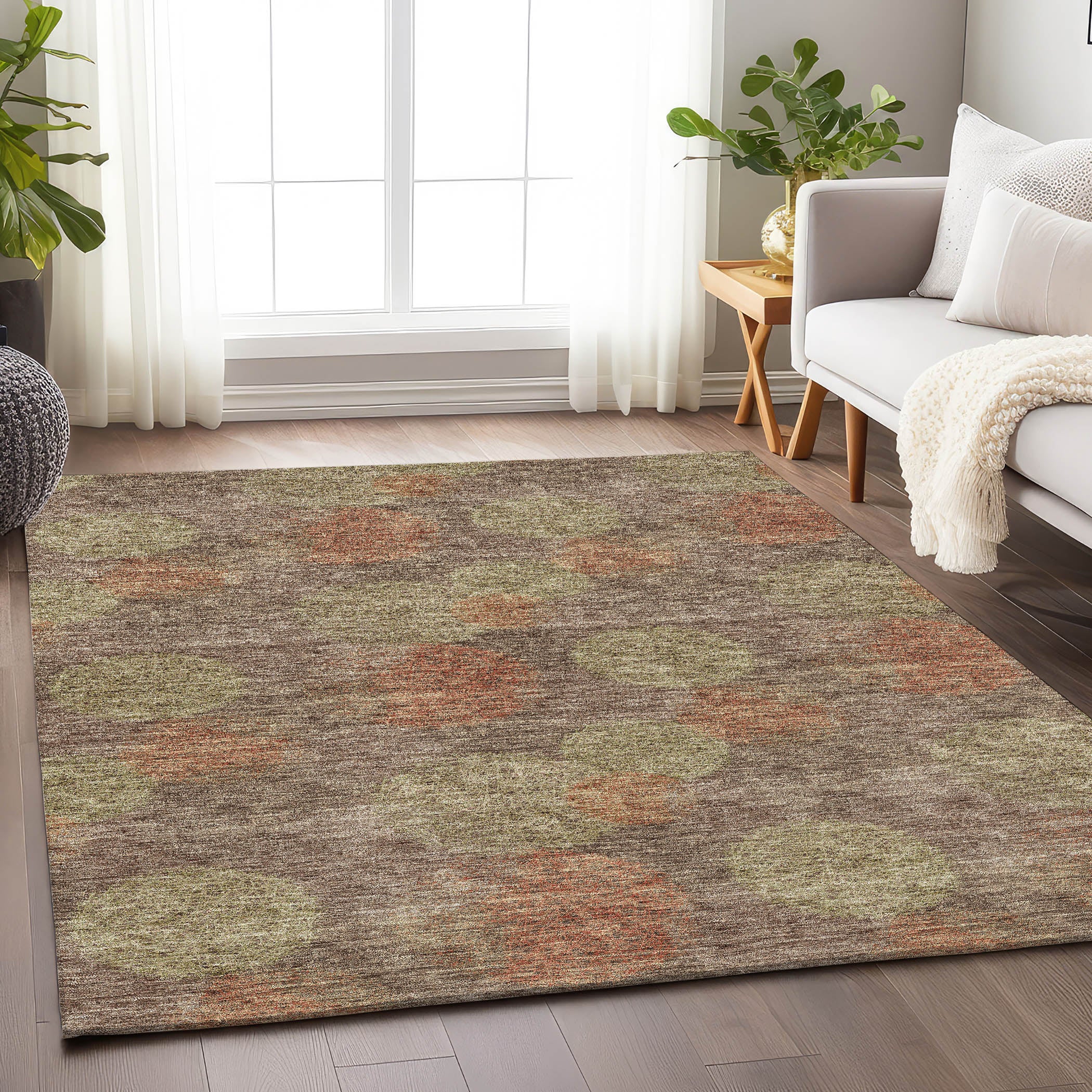 Santorini Machine Washable Transitional Brown Rug 2'6" x 3'10" #shape_Rectangle