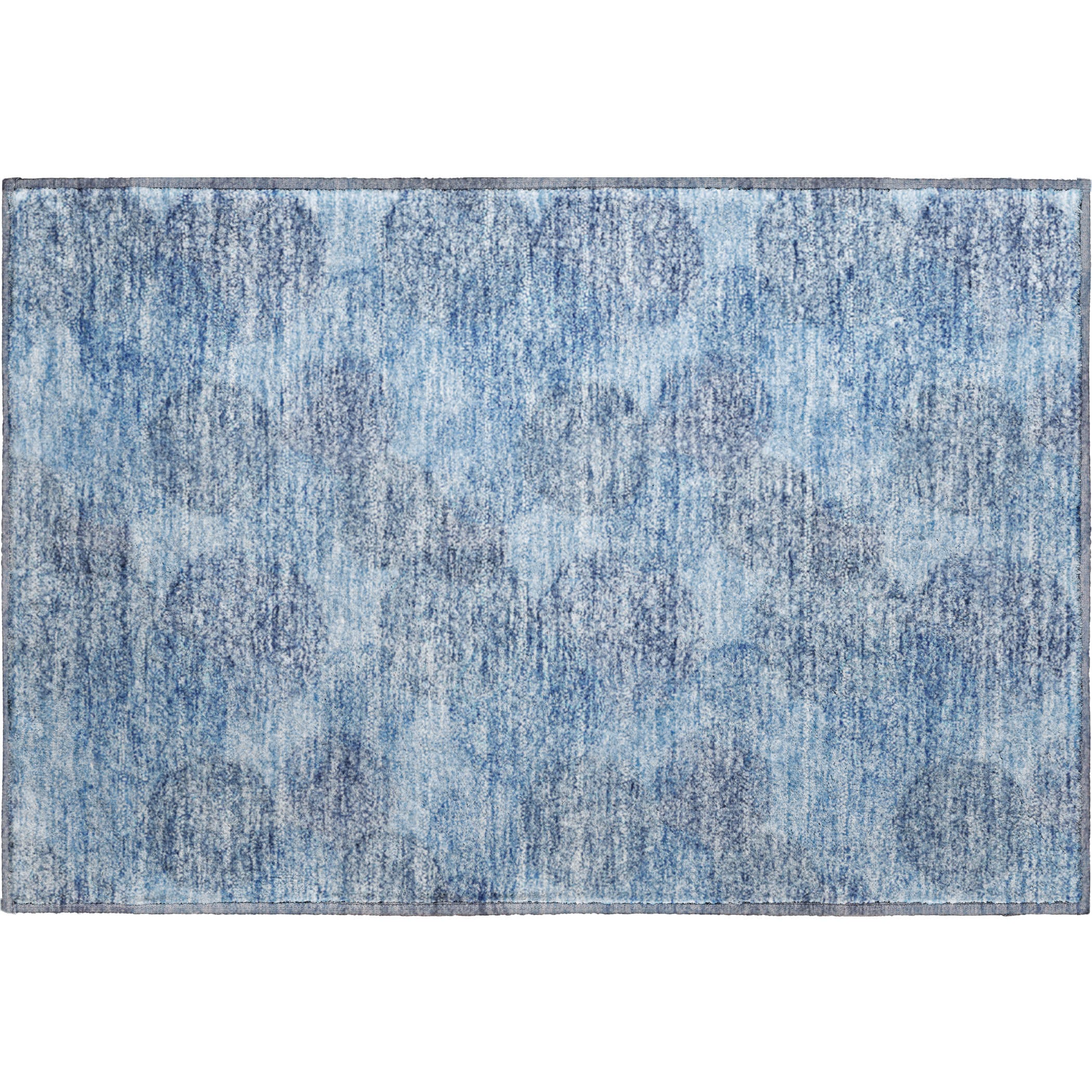 Santorini Machine Washable Transitional Denim Blue Rug 1'8" x 2'6" #shape_Rectangle