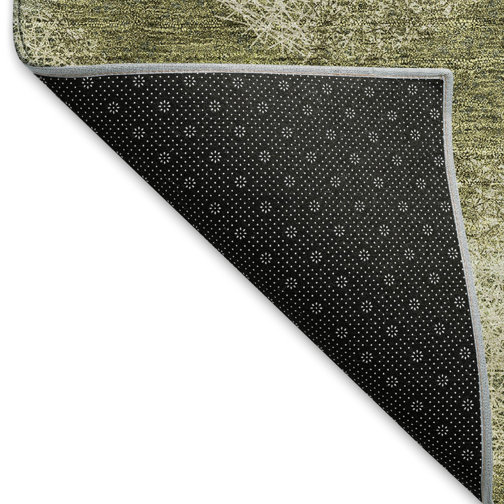 Santorini Machine Washable Transitional Green Rug 1'8" x 2'6" #shape_Rectangle