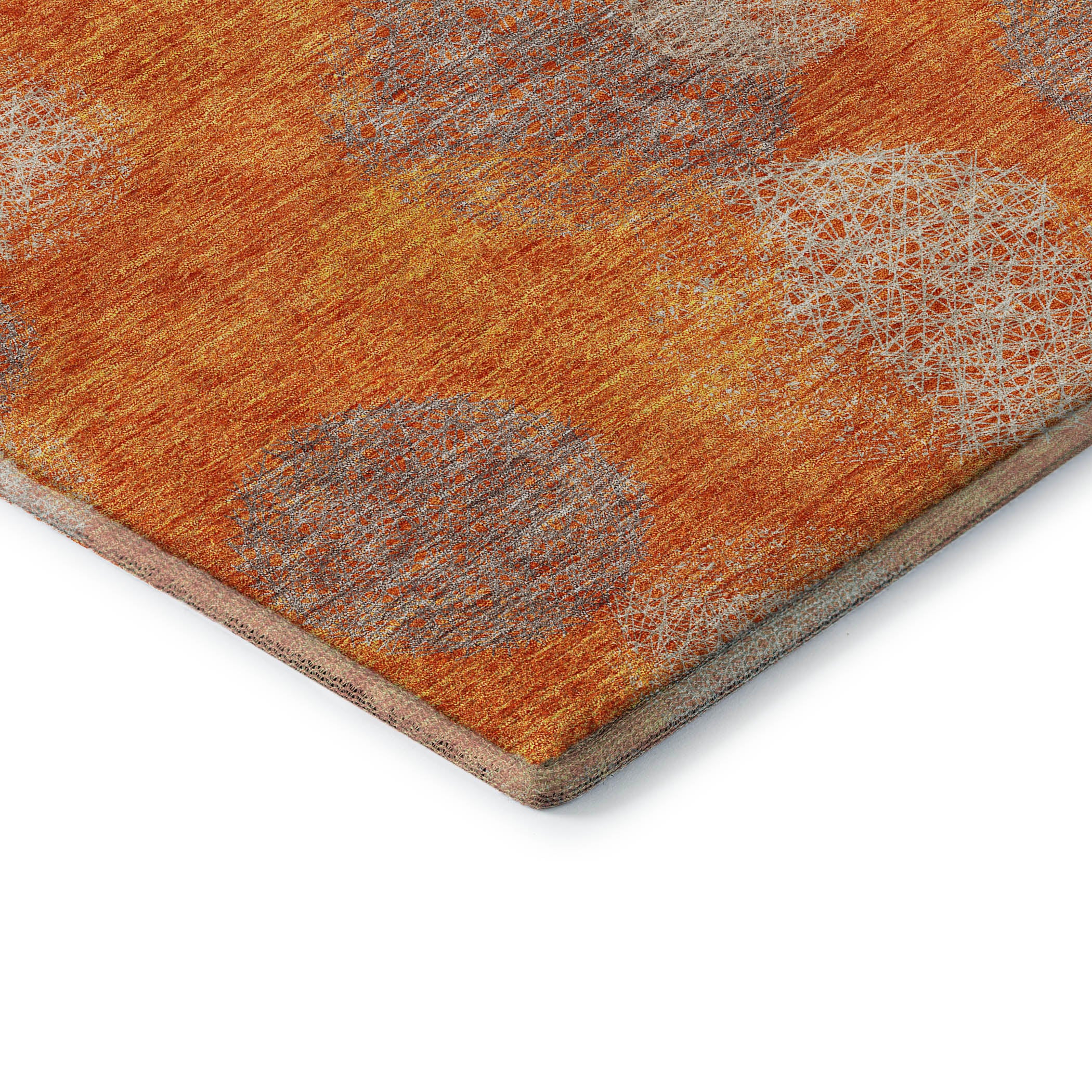Santorini Machine Washable Transitional Orange Rug 1'8" x 2'6" #shape_Rectangle