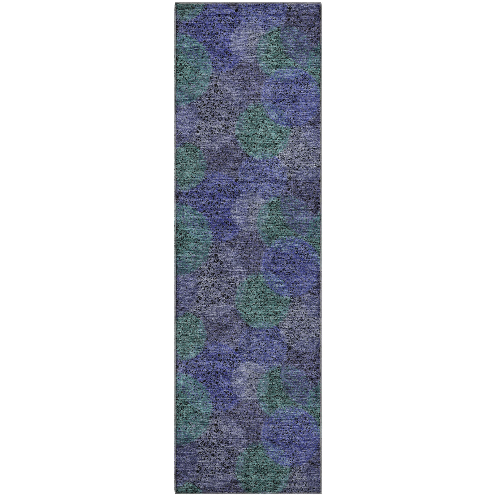 Santorini Machine Washable Transitional Purple Rug 2'3" x 7'6" #shape_Runner