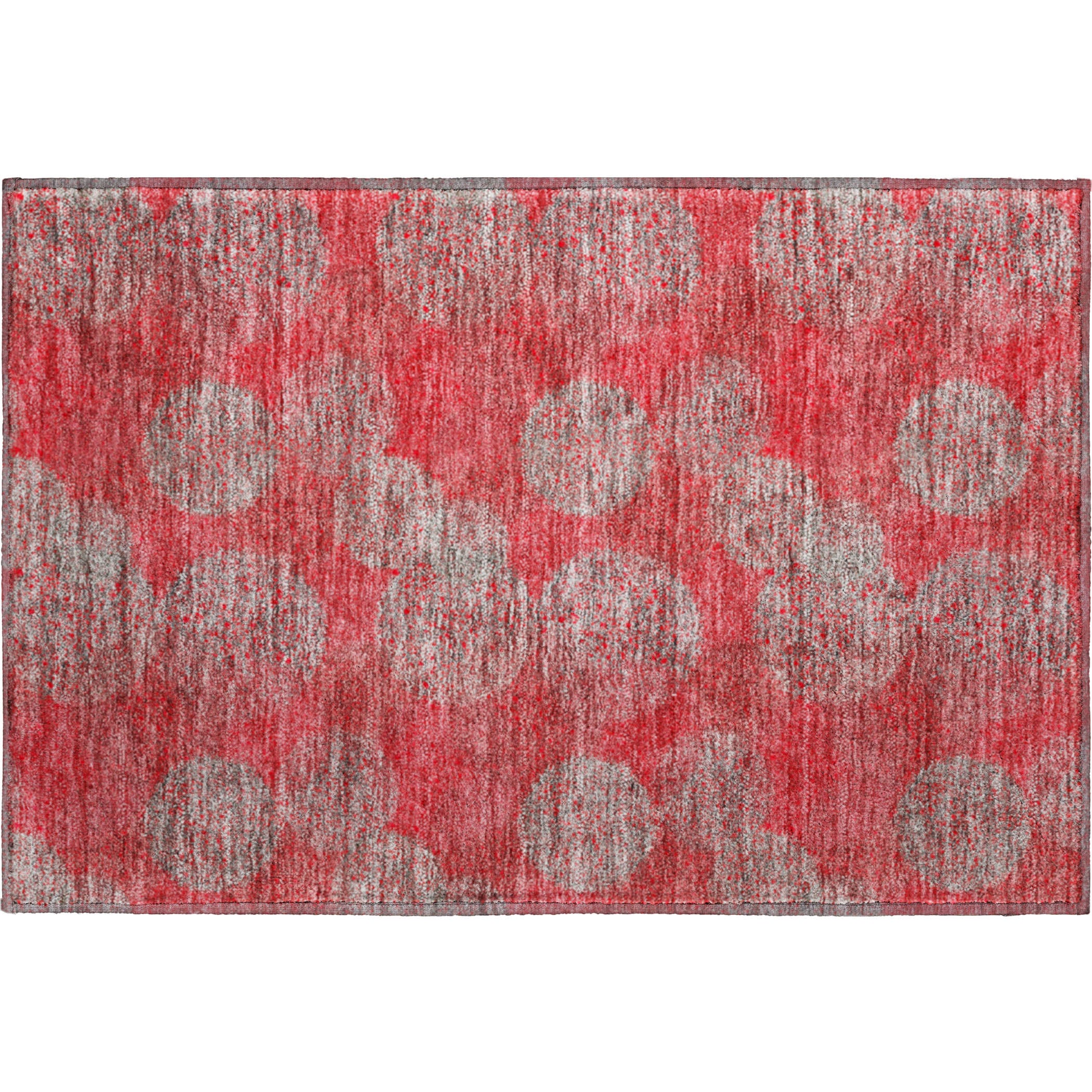 Santorini Machine Washable Transitional Red Rug 1'8" x 2'6" #shape_Rectangle