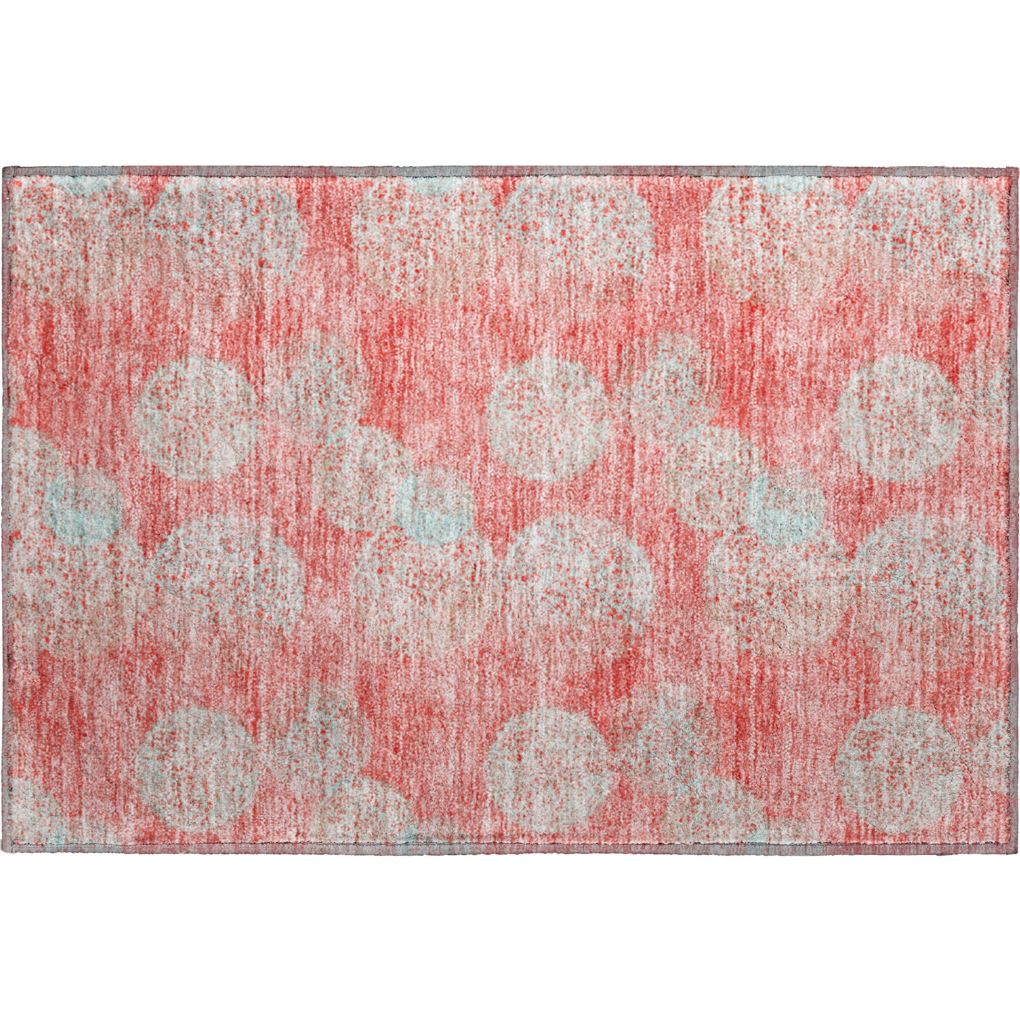 Santorini Machine Washable Transitional Salmon Orange Rug 1'8" x 2'6" #shape_Rectangle