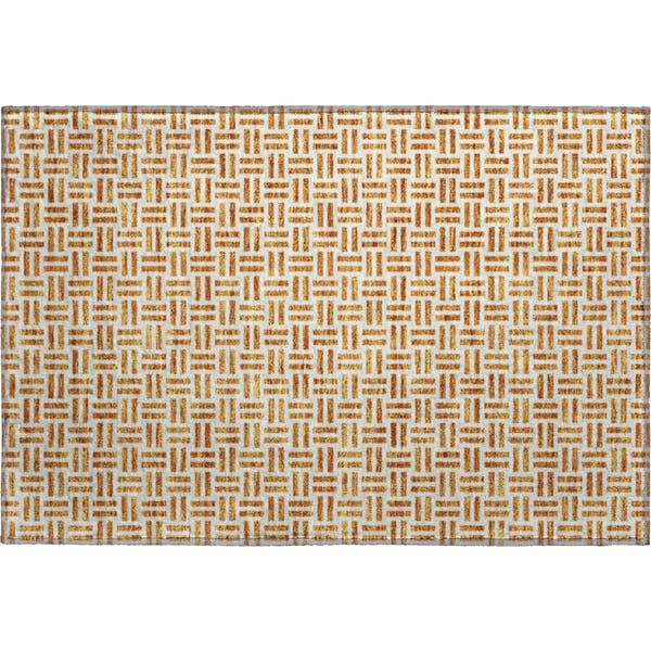 Tbilisi Machine Washable Transitional Copper Orange Rug 1'8" x 2'6"