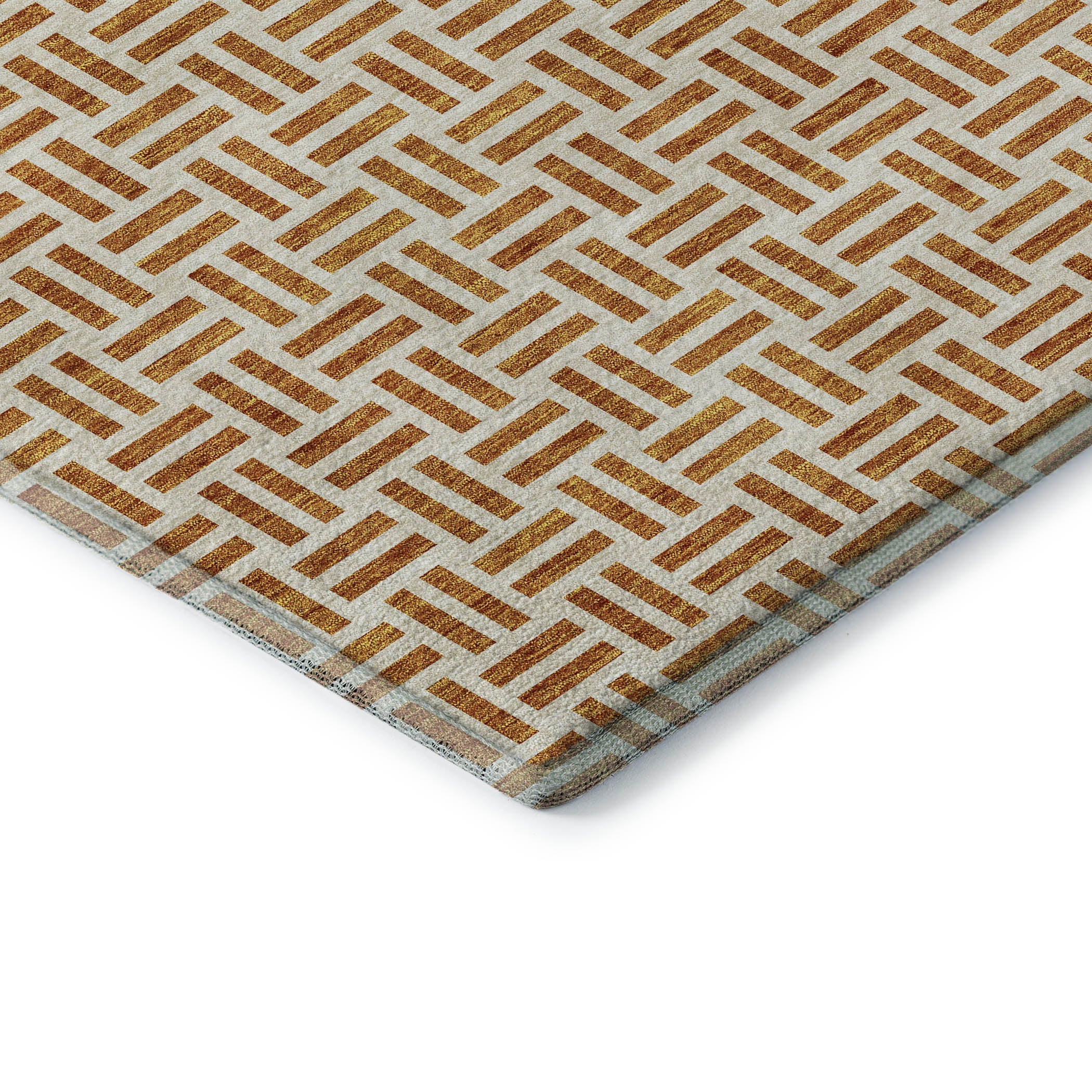 Tbilisi Machine Washable Transitional Copper Orange Rug 1'8" x 2'6" #shape_Rectangle