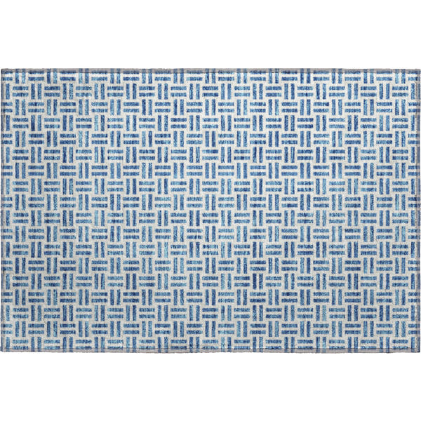 Tbilisi Machine Washable Transitional Denim Blue Rug 1'8" x 2'6"
