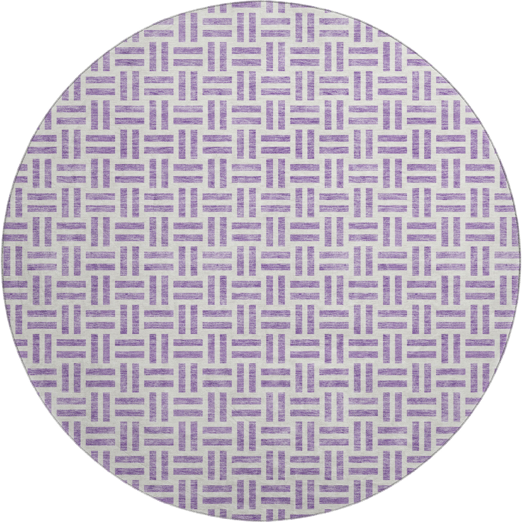 Tbilisi Machine Washable Transitional Lavender Purple Rug 8' x 8' #shape_Round