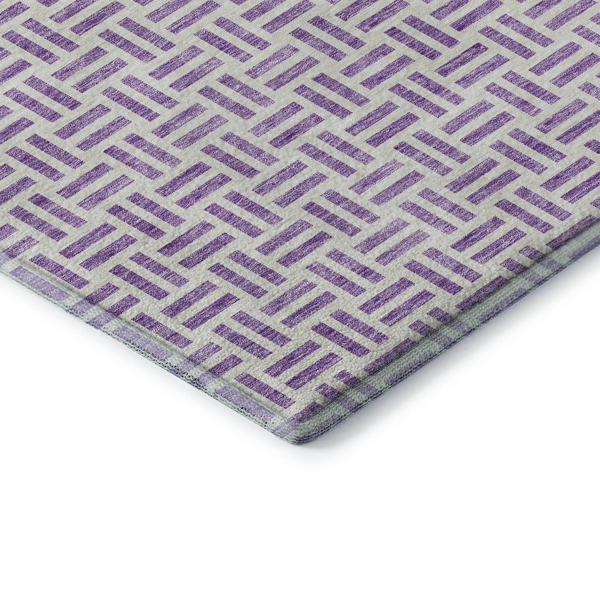 Tbilisi Machine Washable Transitional Lavender Purple Rug 1'8" x 2'6" #shape_Rectangle