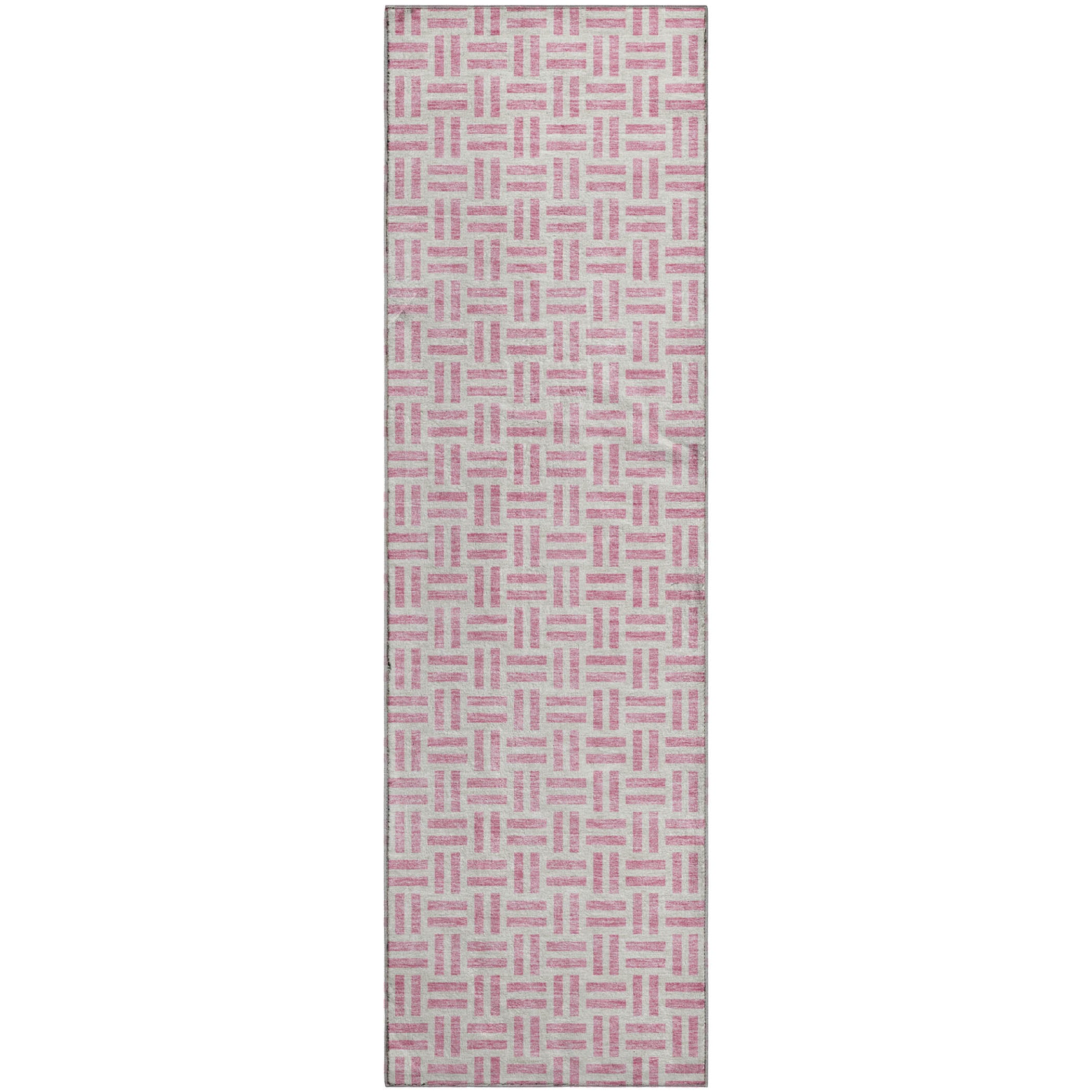 Tbilisi Machine Washable Transitional Pink Rug 2'3" x 7'6" #shape_Runner