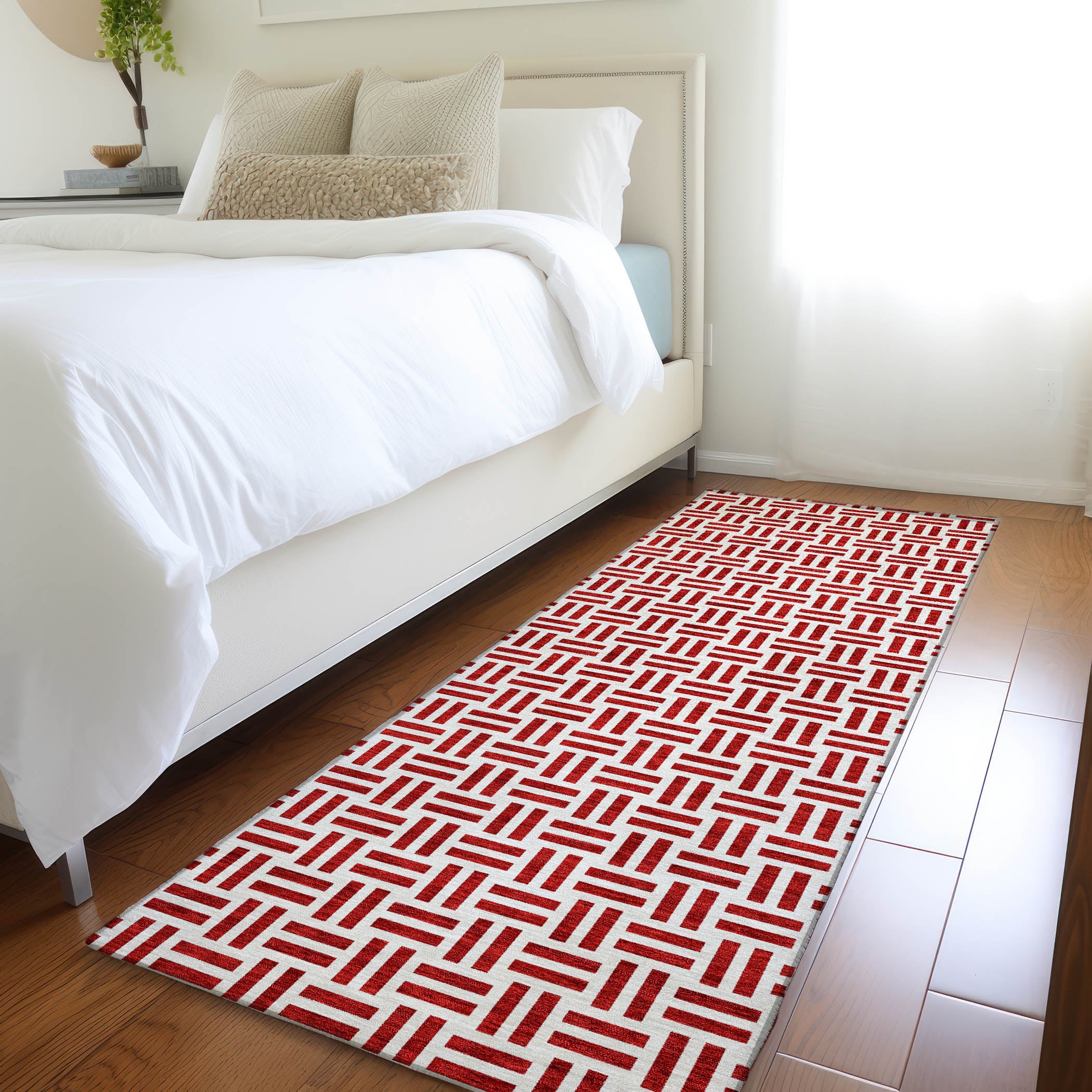 Tbilisi Machine Washable Transitional Red Rug 2'3" x 7'6" #shape_Runner