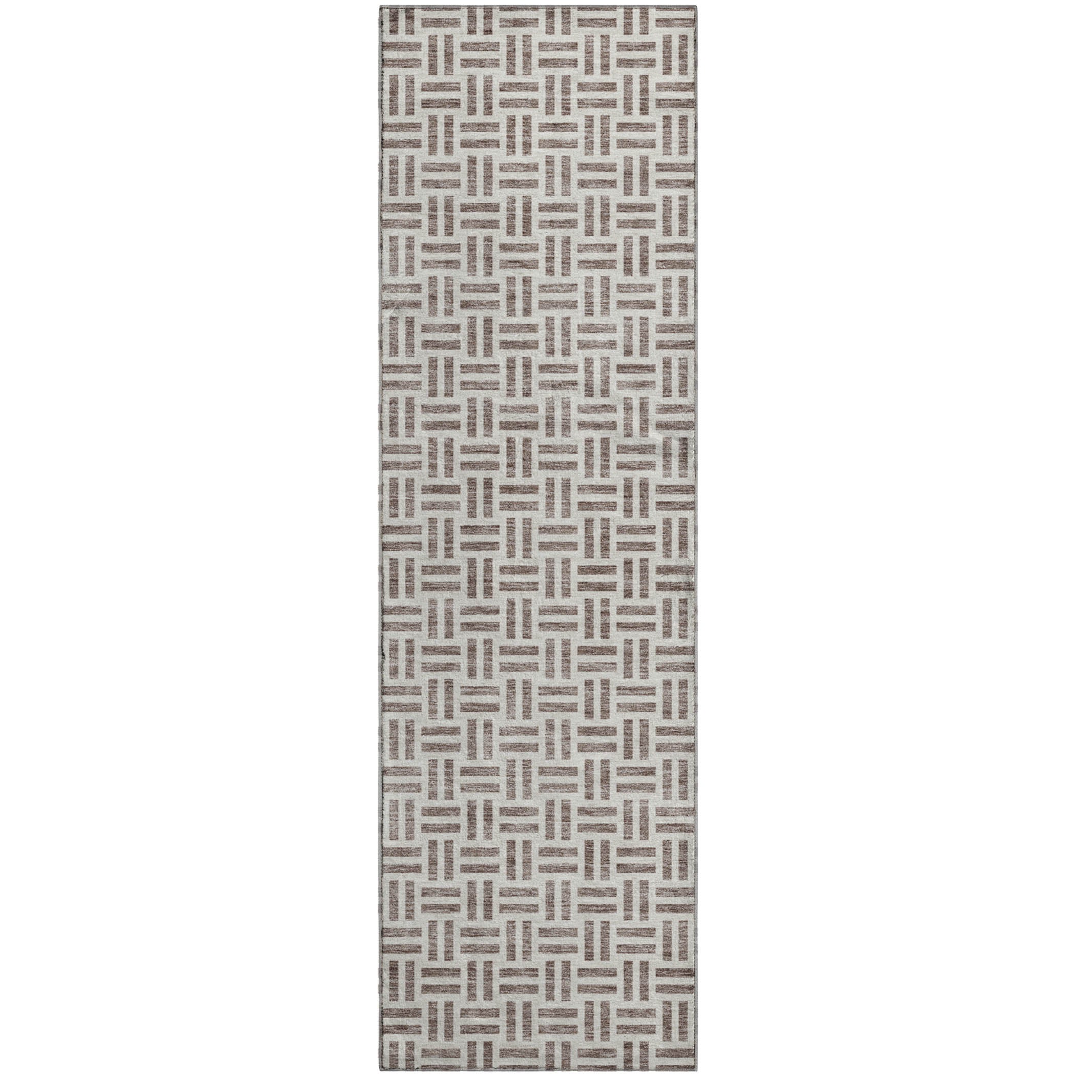 Tbilisi Machine Washable Transitional Taupe Brown Rug 2'3" x 7'6" #shape_Runner