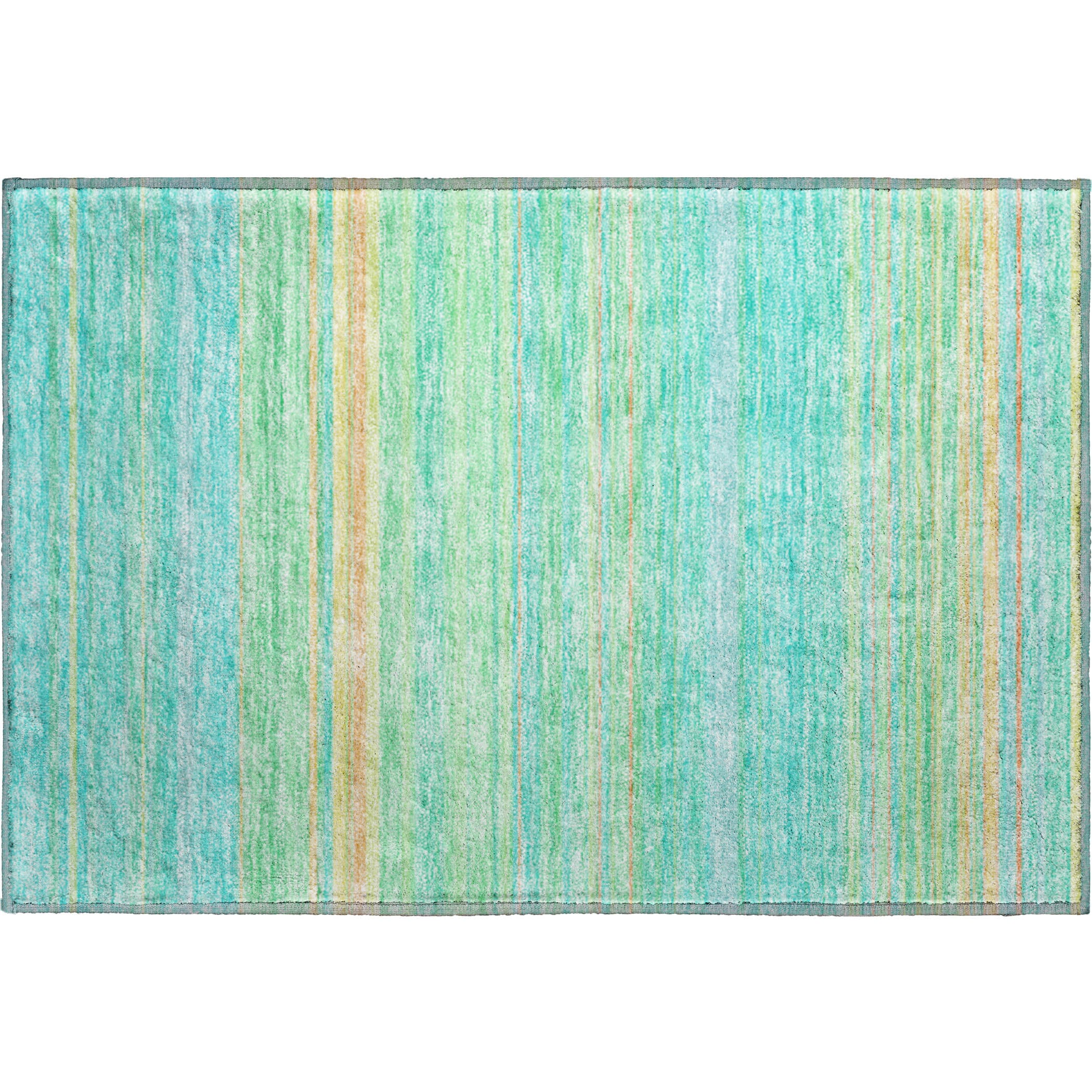 Santorini Machine Washable Transitional Aqua Teal Rug 1'8" x 2'6" #shape_Rectangle