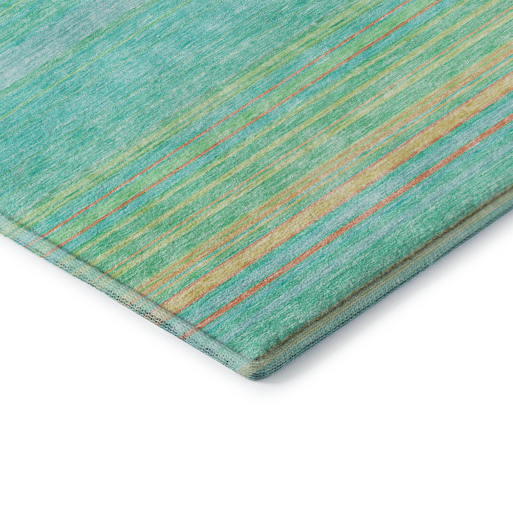 Santorini Machine Washable Transitional Aqua Teal Rug 1'8" x 2'6" #shape_Rectangle