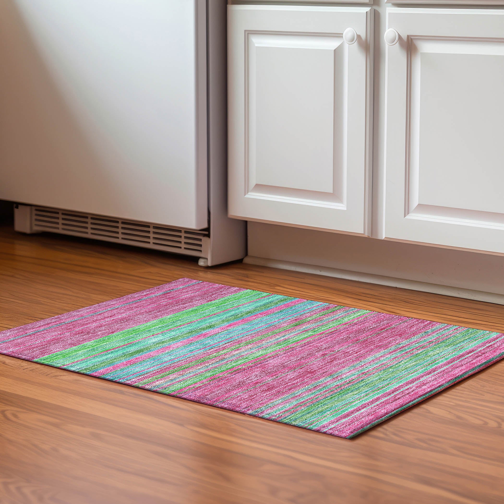 Santorini Machine Washable Transitional Blush Pink Rug 1'8" x 2'6" #shape_Rectangle