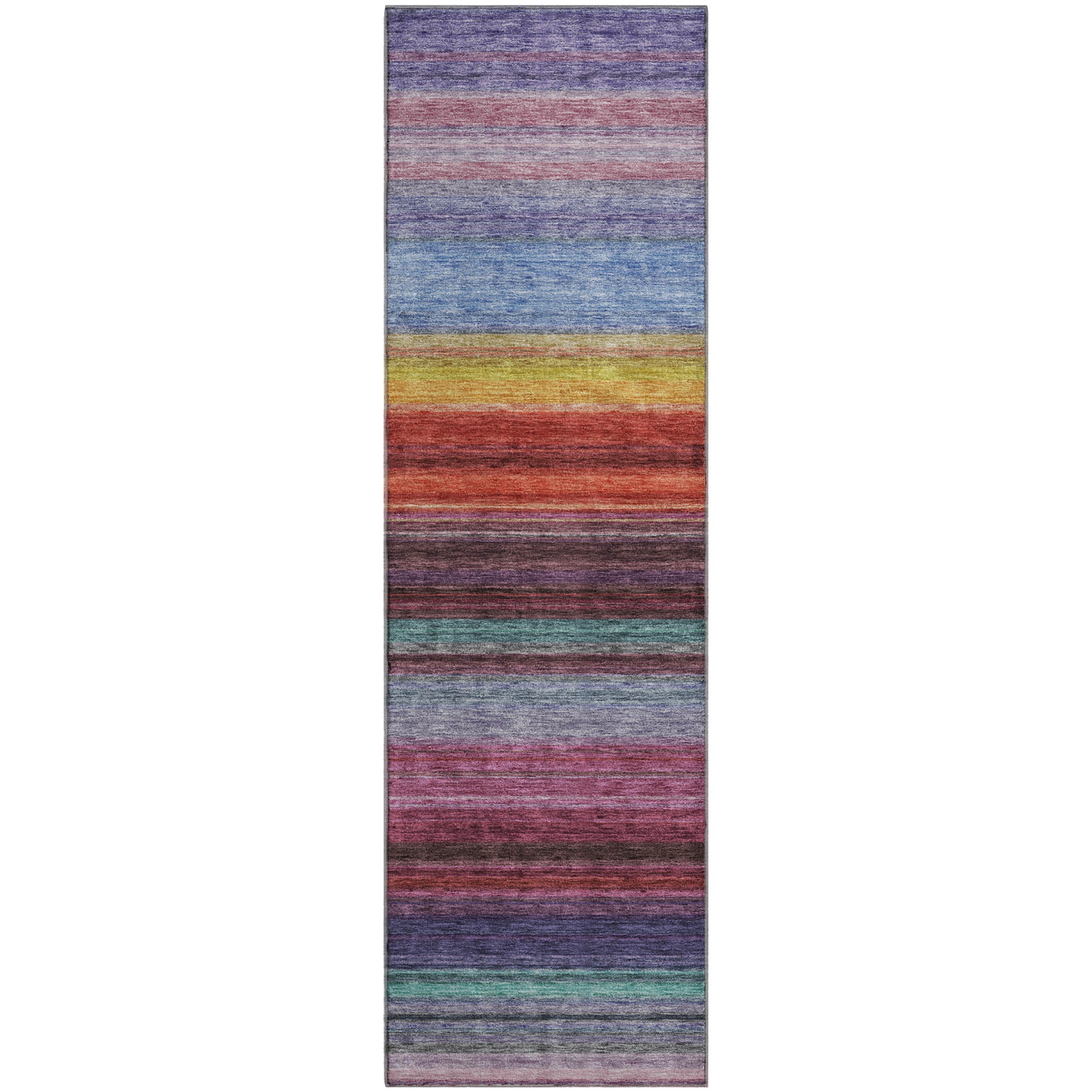 Santorini Machine Washable Transitional Lavender Purple Rug 2'3" x 7'6" #shape_Runner