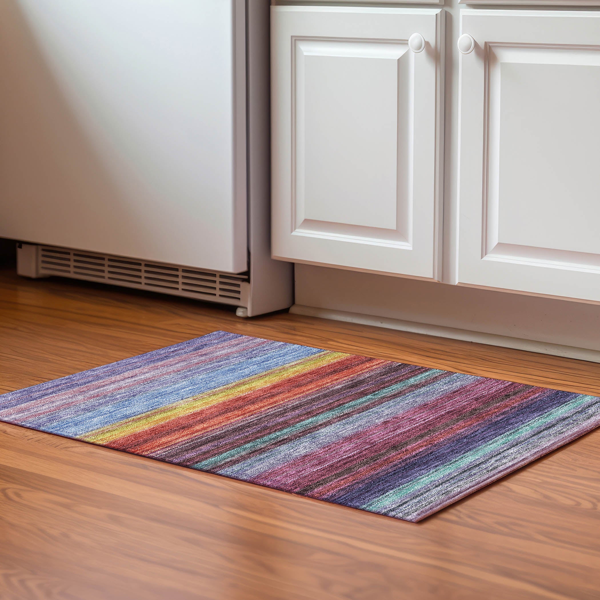 Santorini Machine Washable Transitional Lavender Purple Rug 1'8" x 2'6" #shape_Rectangle